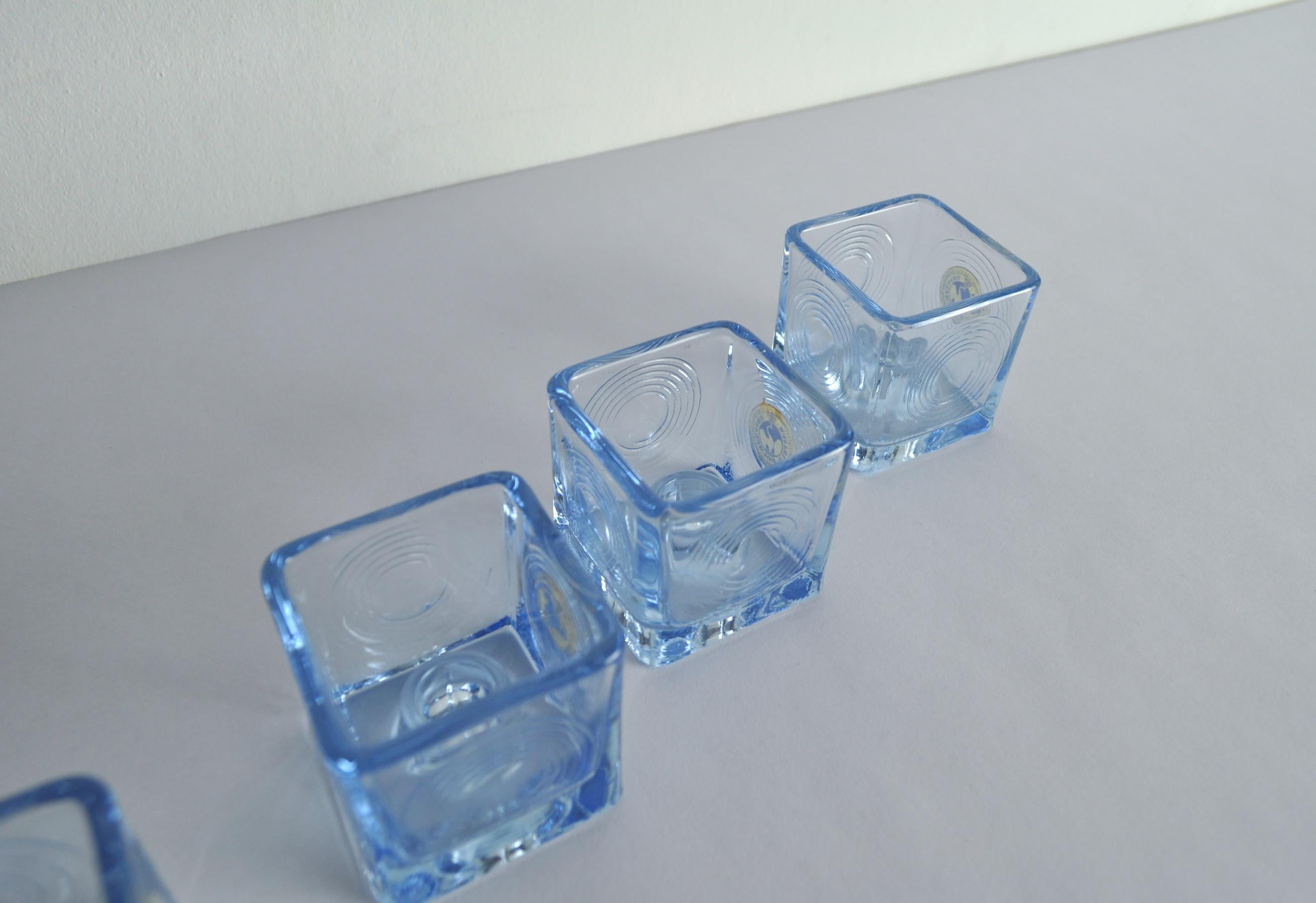 Glass Holmegaard Candlesticks by Per Lütken, 1960s For Sale