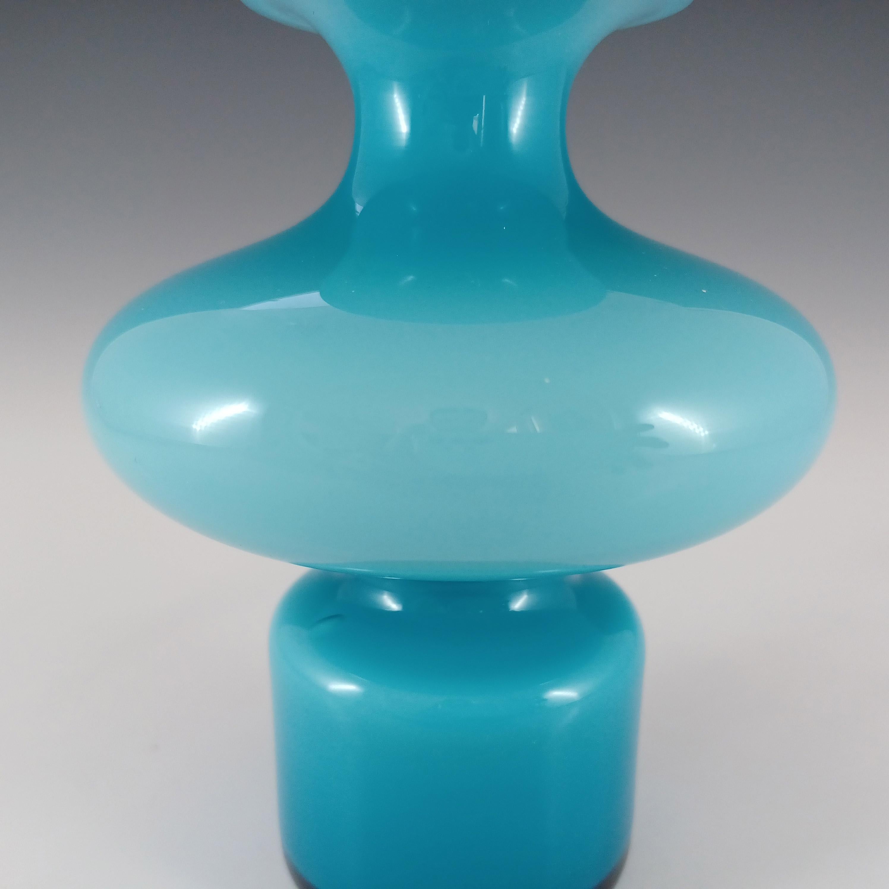 Mid-Century Modern Holmegaard Carnaby Blue Cased Glass Vase by Per Lutken For Sale