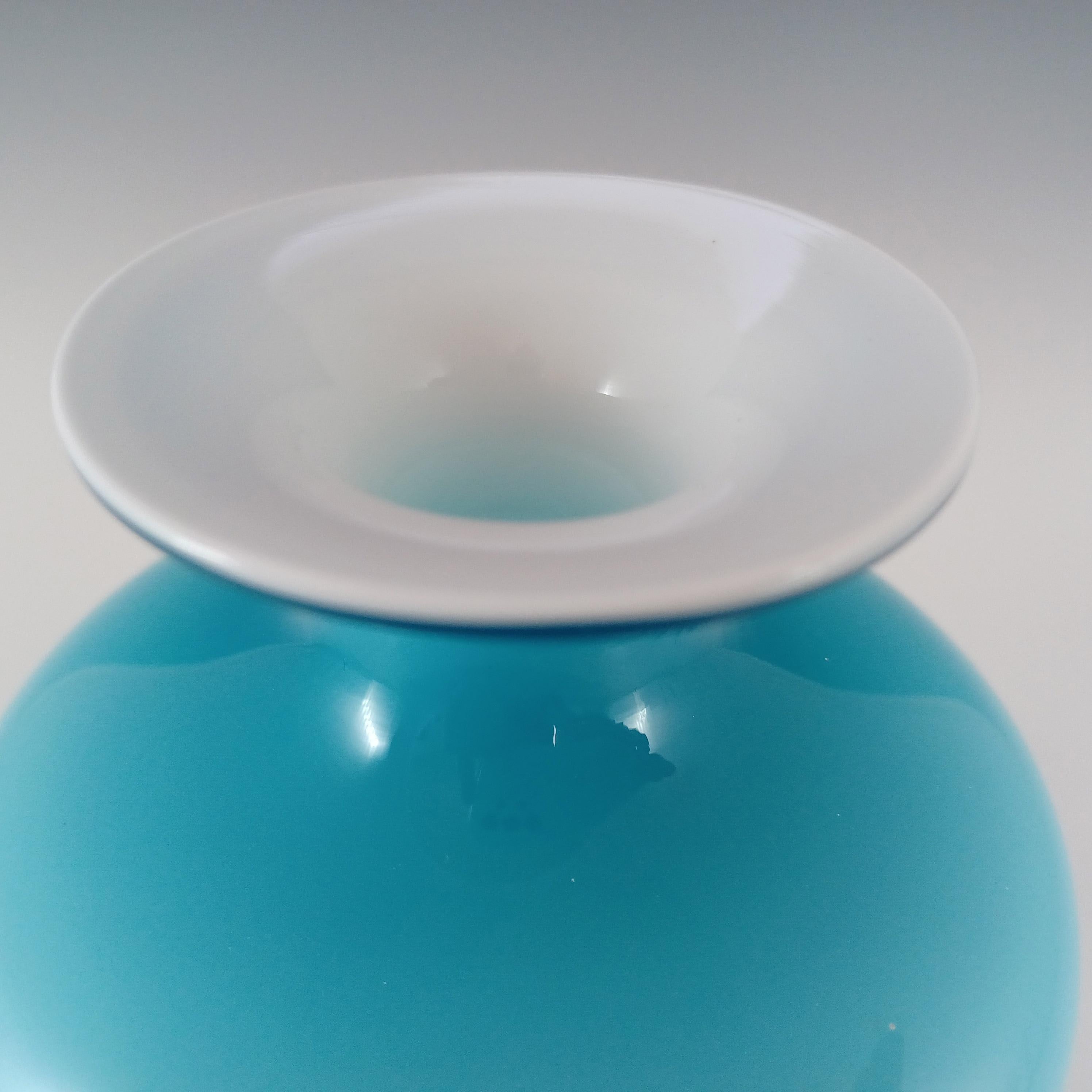 Danish Holmegaard Carnaby Blue Cased Glass Vase by Per Lutken For Sale