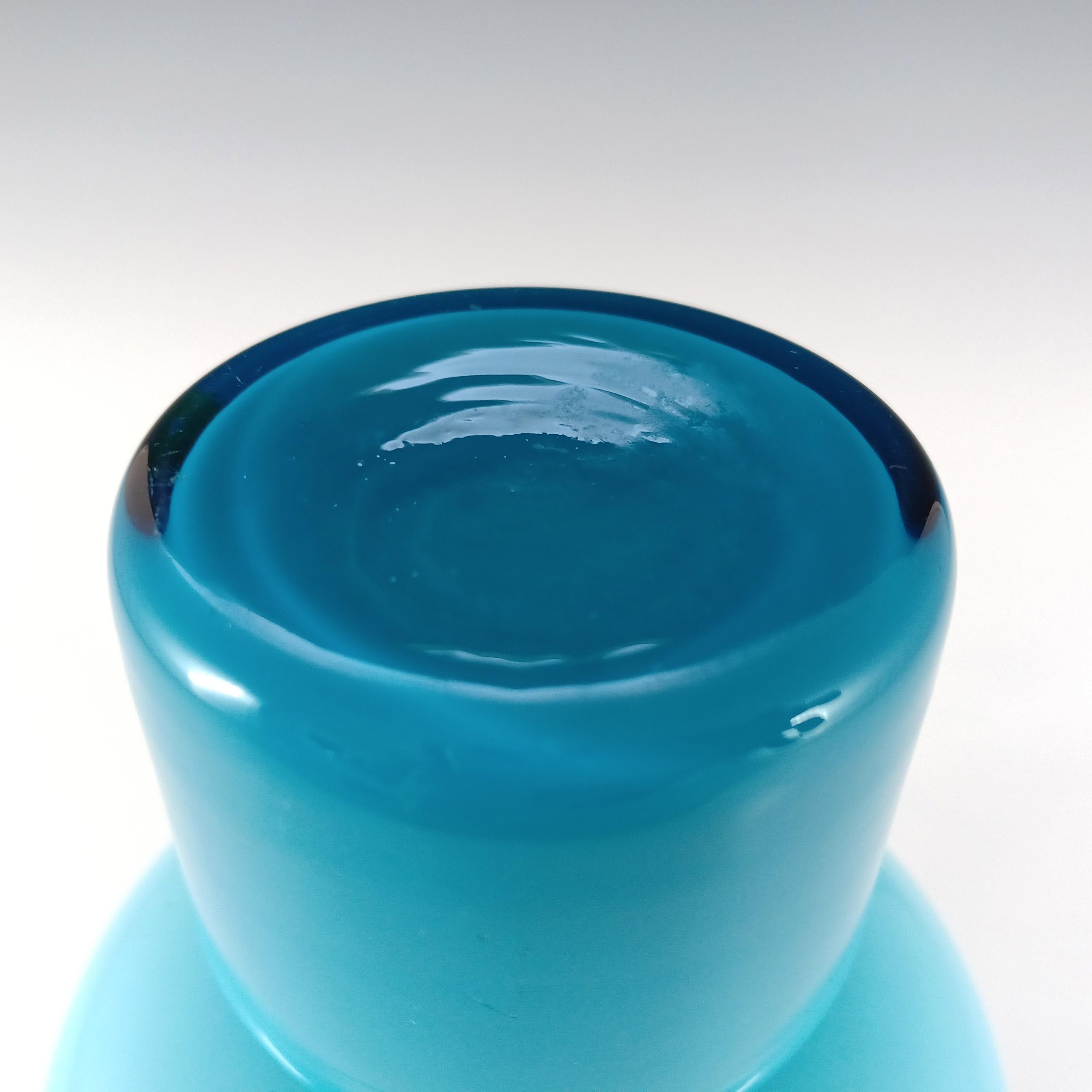 Hand-Crafted Holmegaard Carnaby Blue Cased Glass Vase by Per Lutken For Sale
