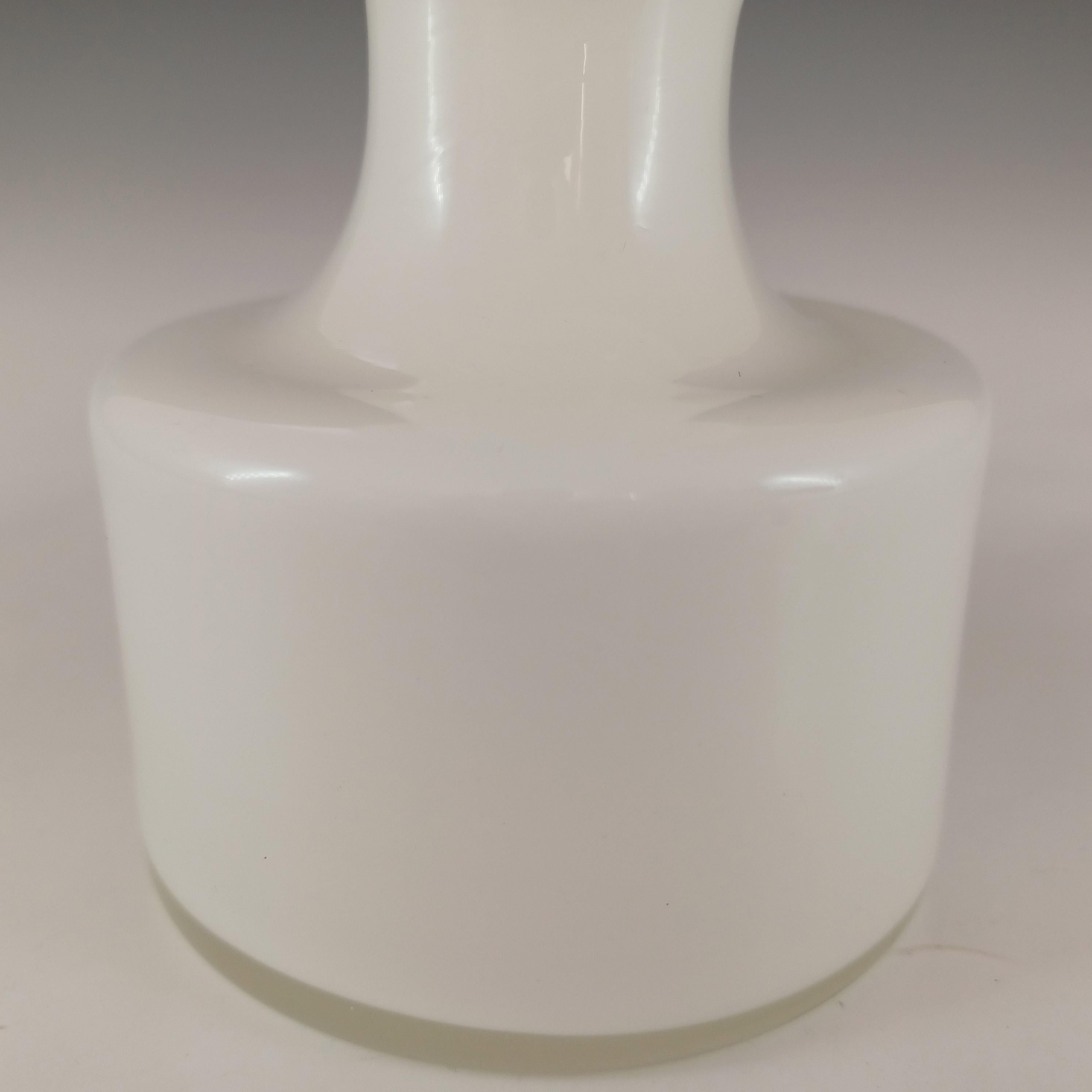 Mid-Century Modern Holmegaard Carnaby Opal White Glass Vase by Per Lutken For Sale