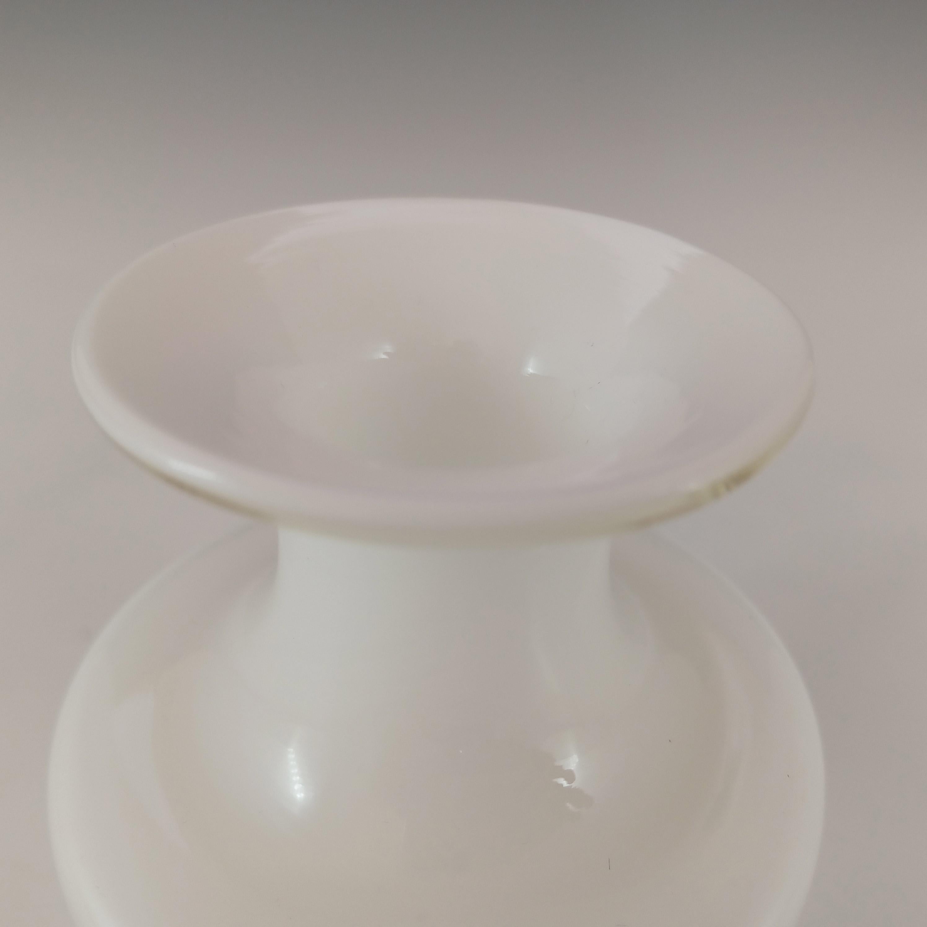 Hand-Crafted Holmegaard Carnaby Opal White Glass Vase by Per Lutken For Sale