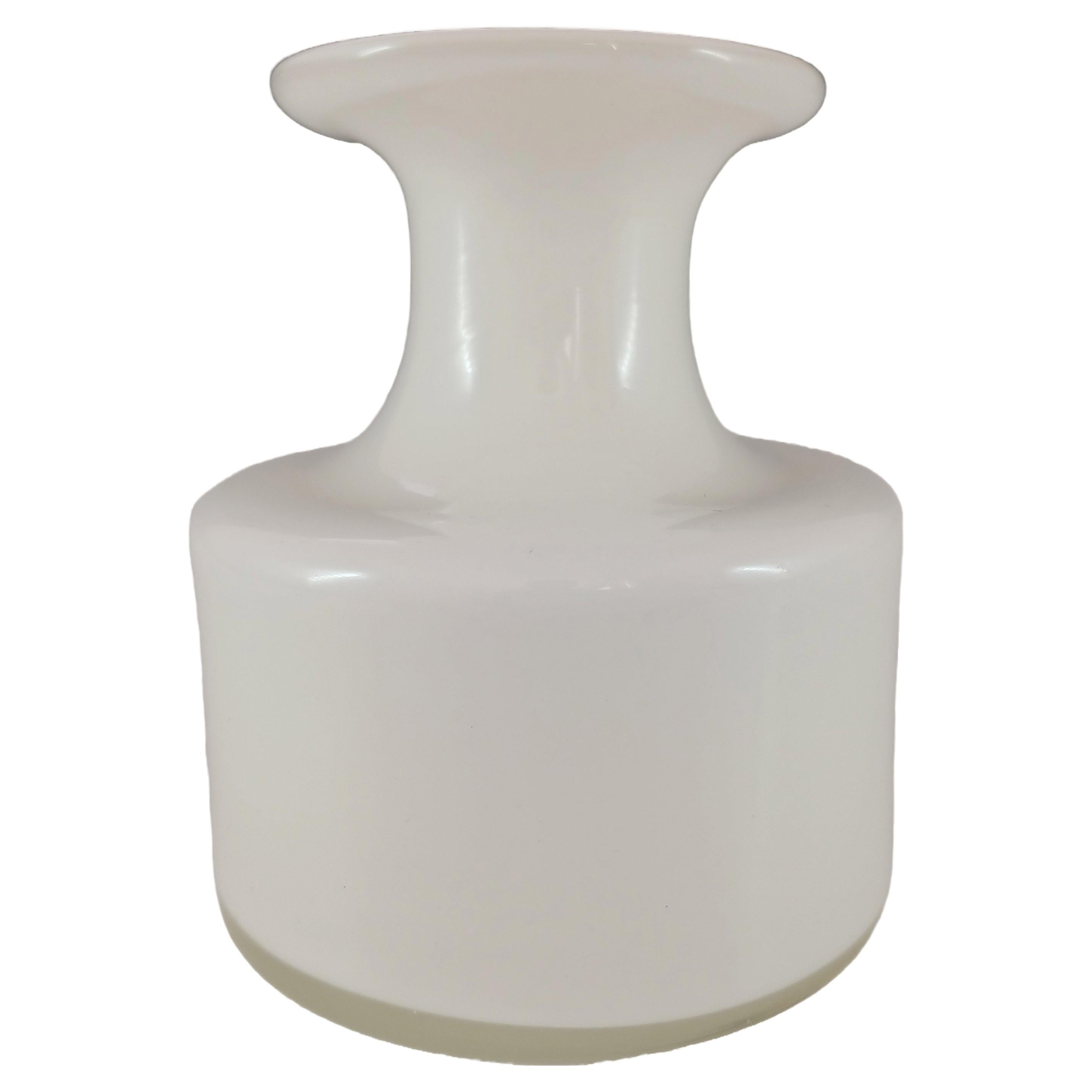 Holmegaard Carnaby Opal White Glass Vase by Per Lutken For Sale