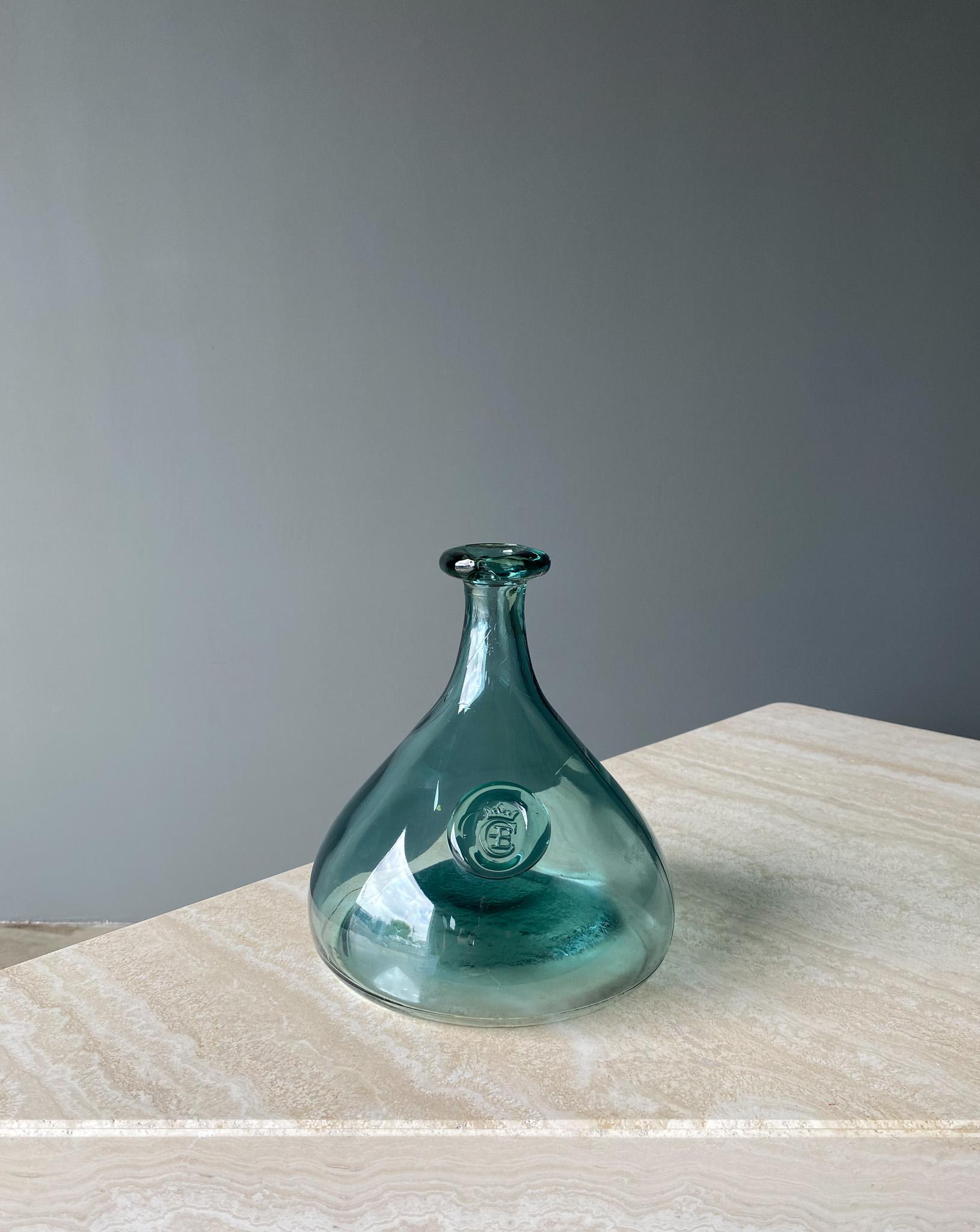 Holmegaard Cherry Elsinore Wine Bottle Decanter, Denmark, 1970s.