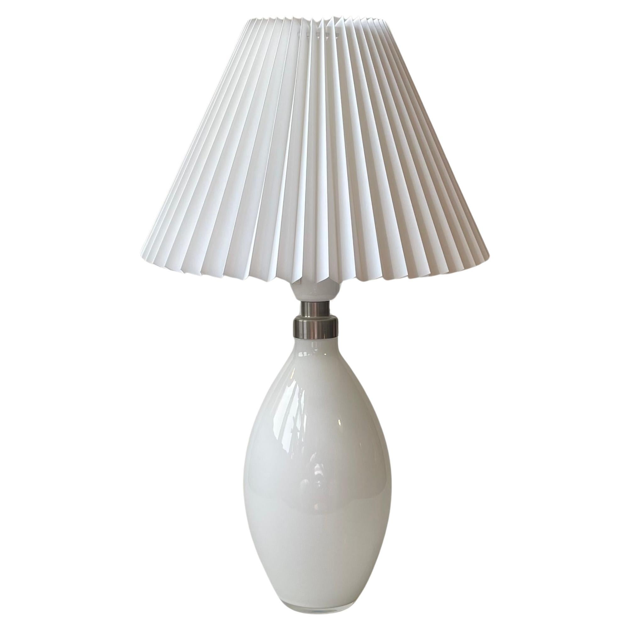 Holmegaard Cocoon Table Lamp by Peter Svarrer in White glass For Sale