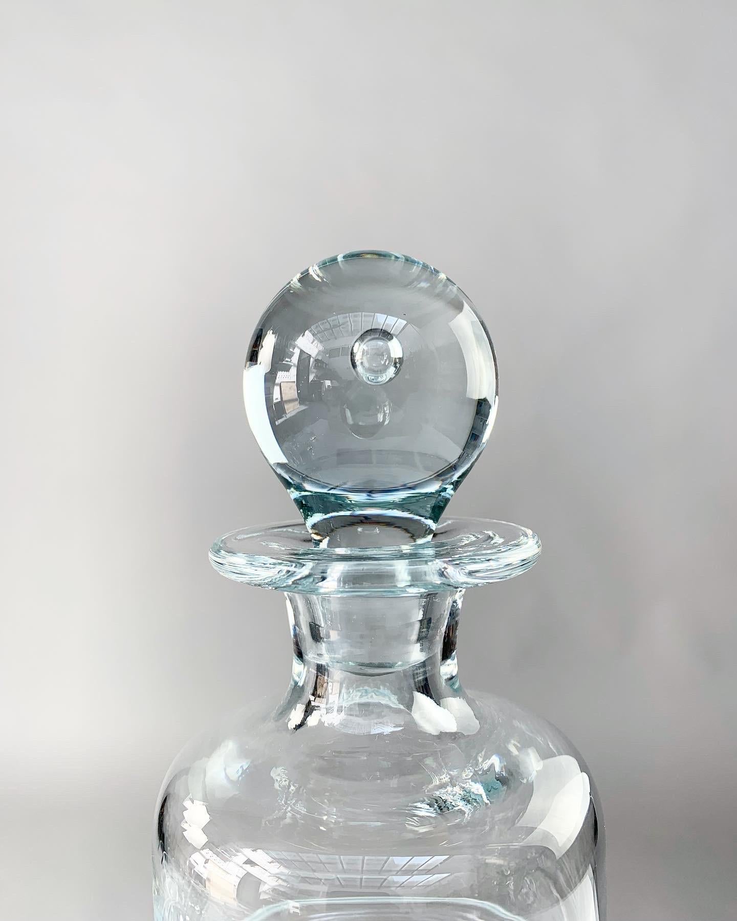 Holmegaard Crystal Glass Decanter Bottle & Tumbler Glasses Regiment Sidse Werner In Good Condition In Basel, BS