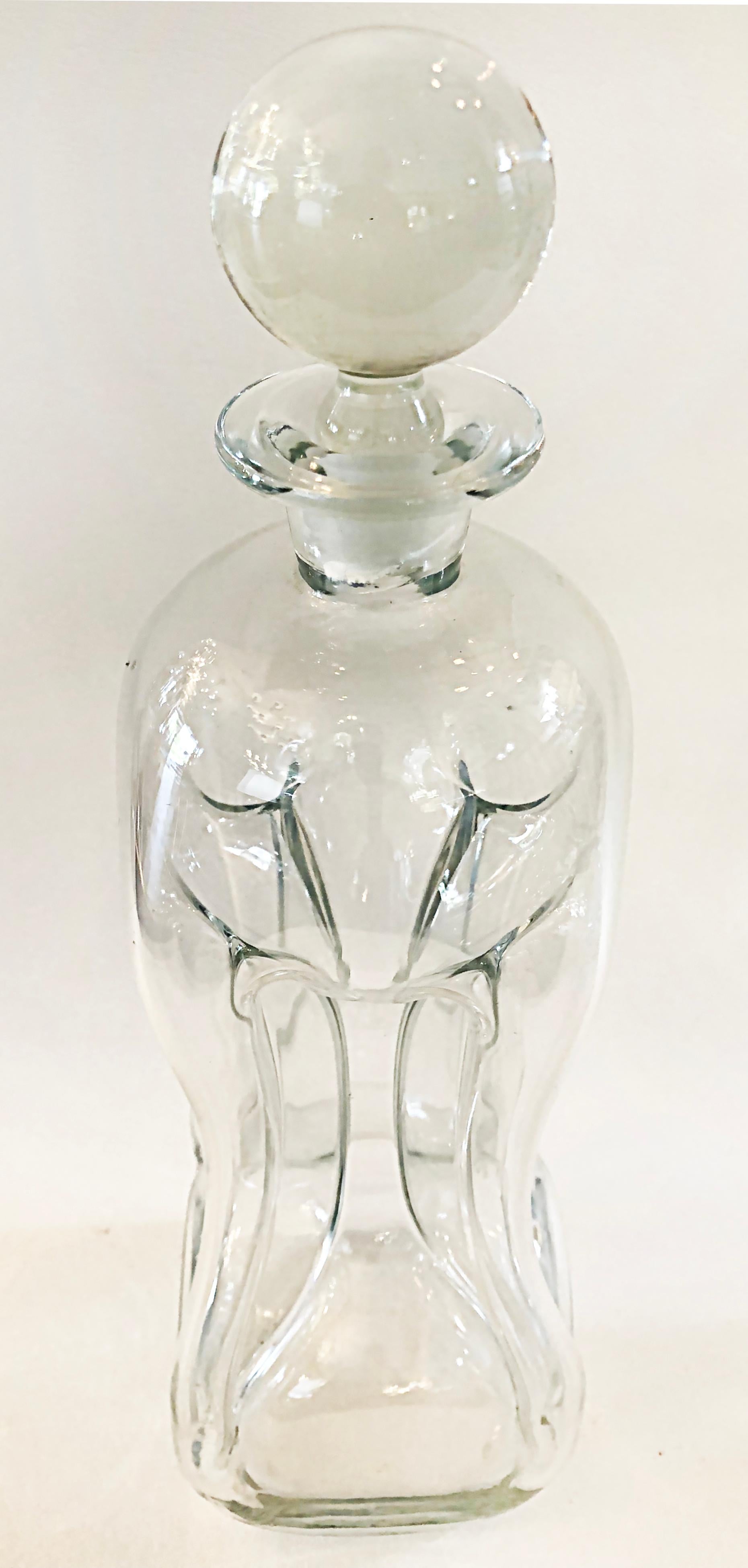 Glass Holmegaard Danish Jacob E. Bang Decanters/Stoppers, 1960s, Pair For Sale