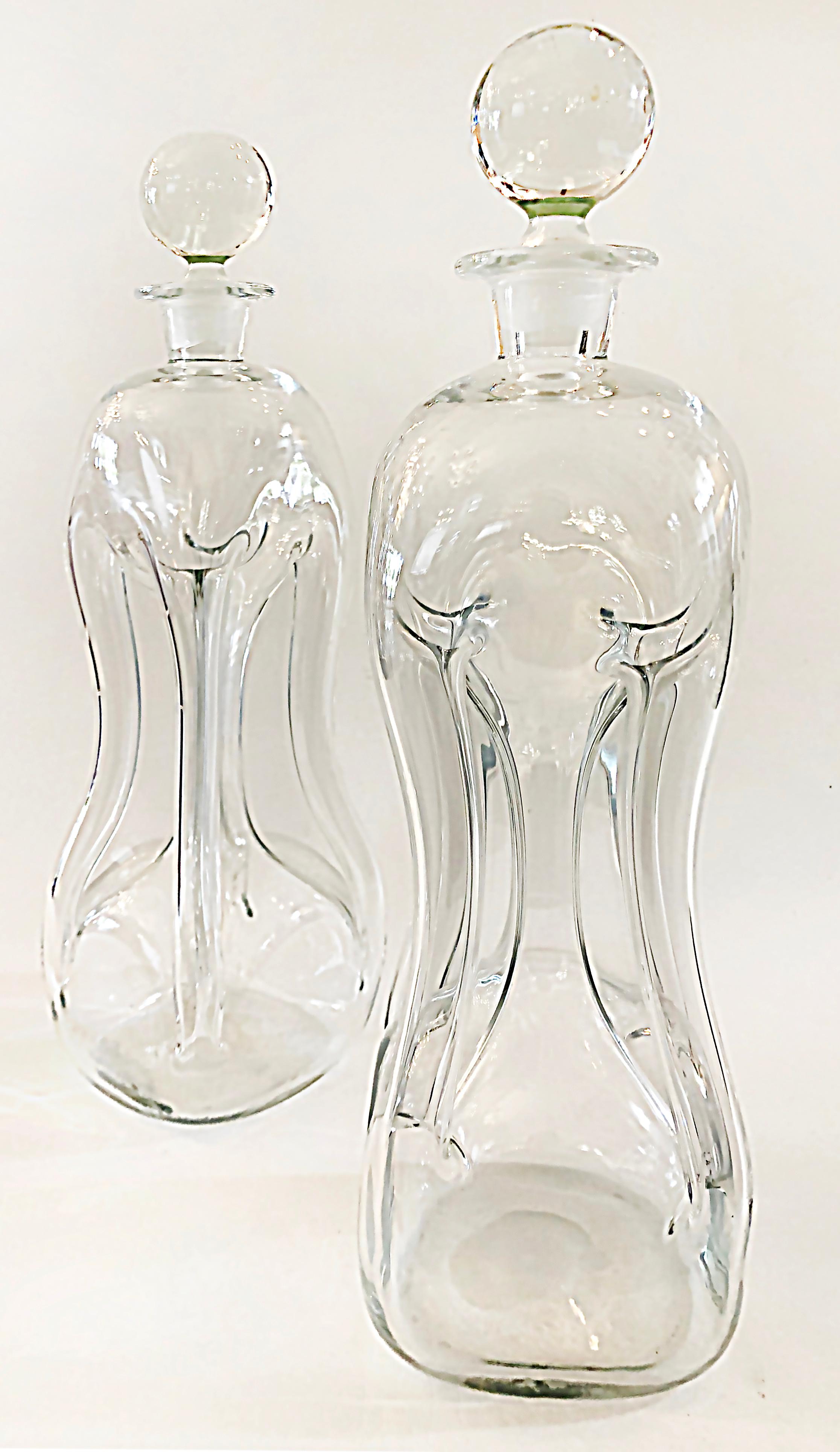 Holmegaard Danish Jacob E. Bang Decanters/Stoppers, 1960s, Pair For Sale 1