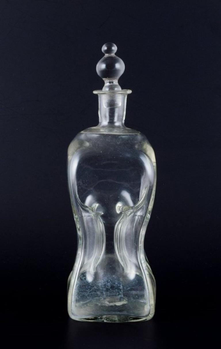 Holmegaard, Danemark.  'Cluck Cluck'  carafes en verre clair soufflé à la bouche. Excellent état - En vente à Copenhagen, DK