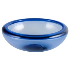 Holmegaard, Denmark. "Provence" bowl in blue art glass. 1970s.