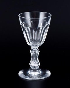 Holmegaard, Denmark, set of six faceted-cut "Paul" schnapps glasses.