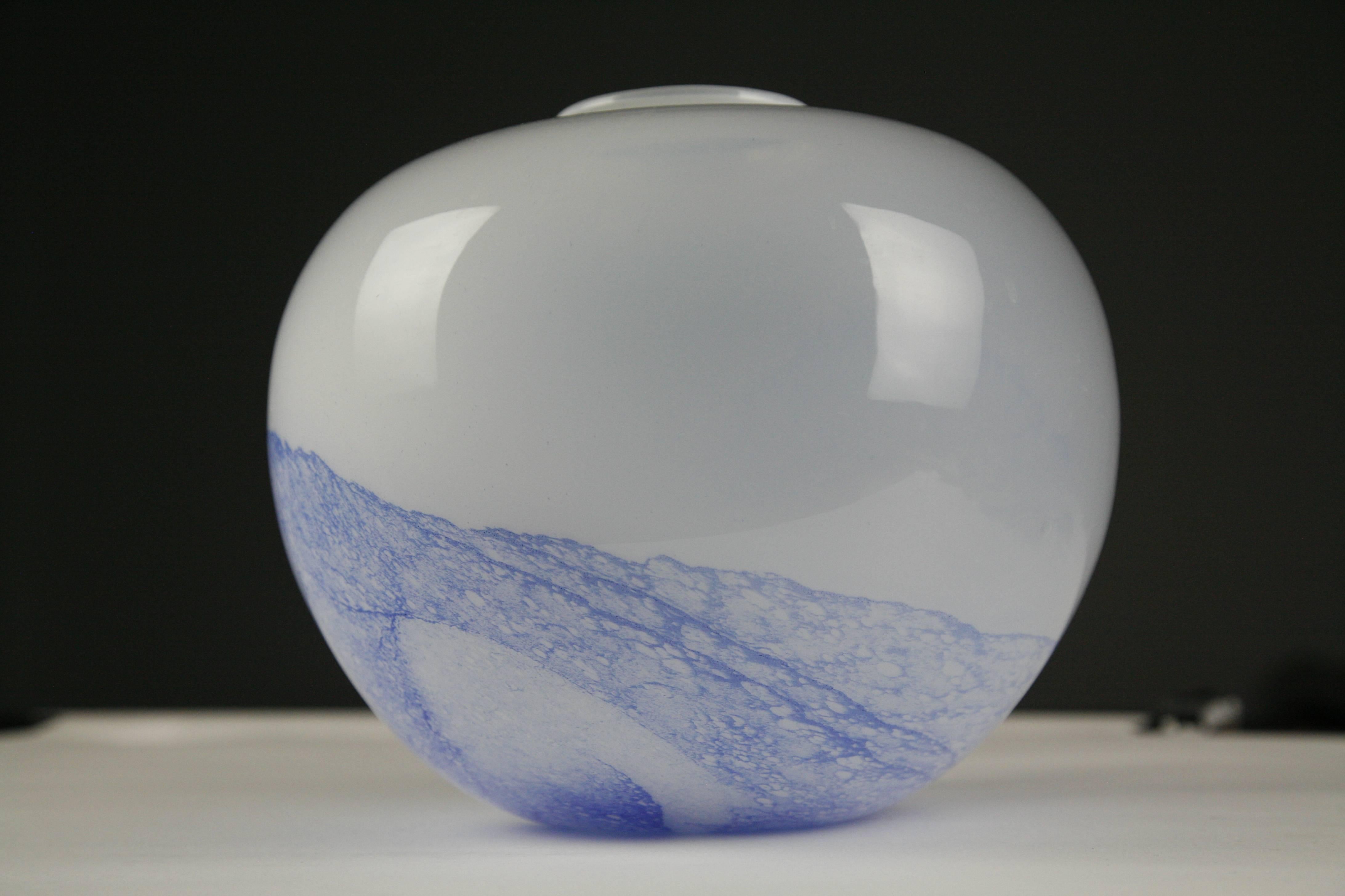 Hand-Crafted Holmegaard Glass Vase Design by Mutsuo Inoue 1984, Denmark For Sale