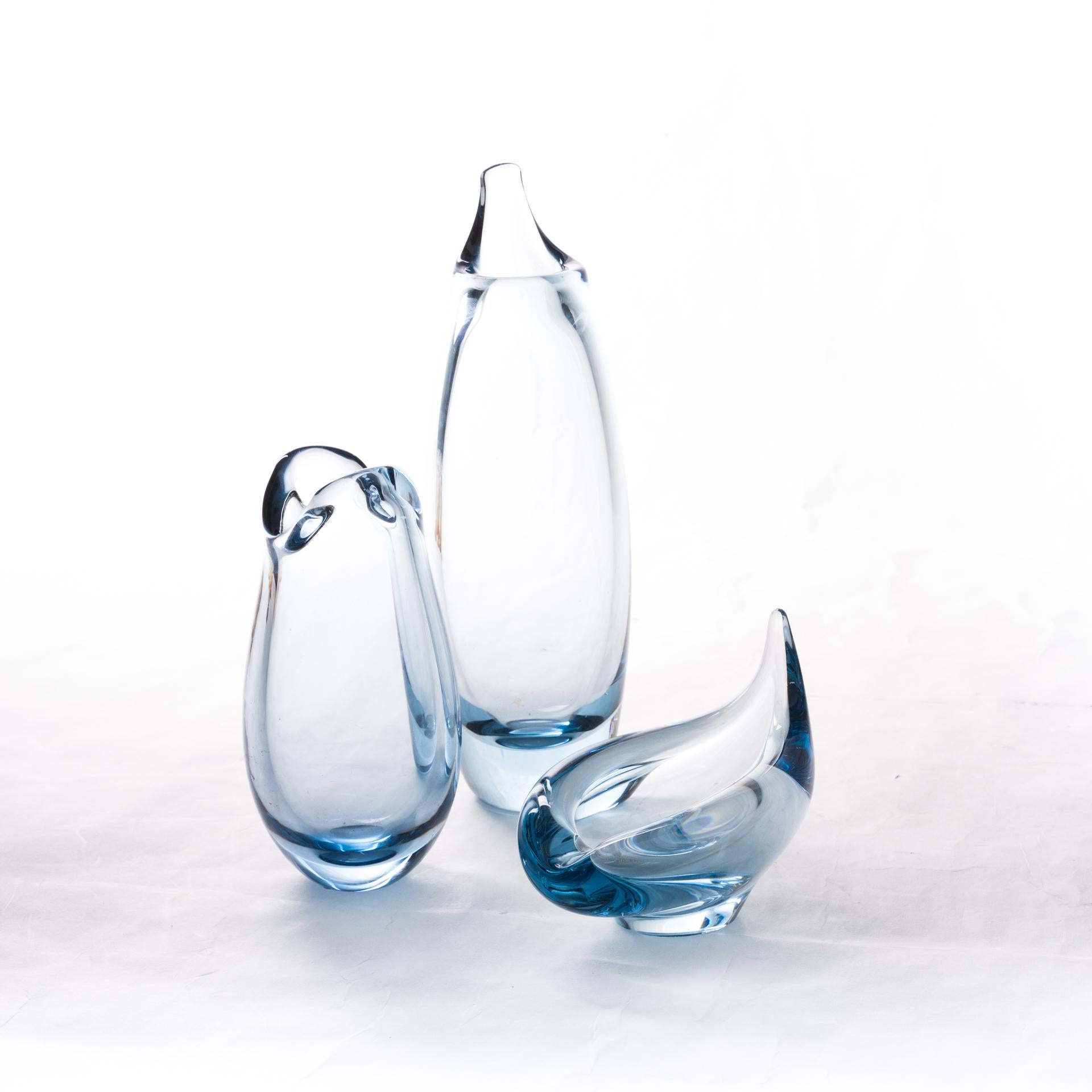 Danish Holmegaard Glass Vases Composition, Denmark, 1970s For Sale