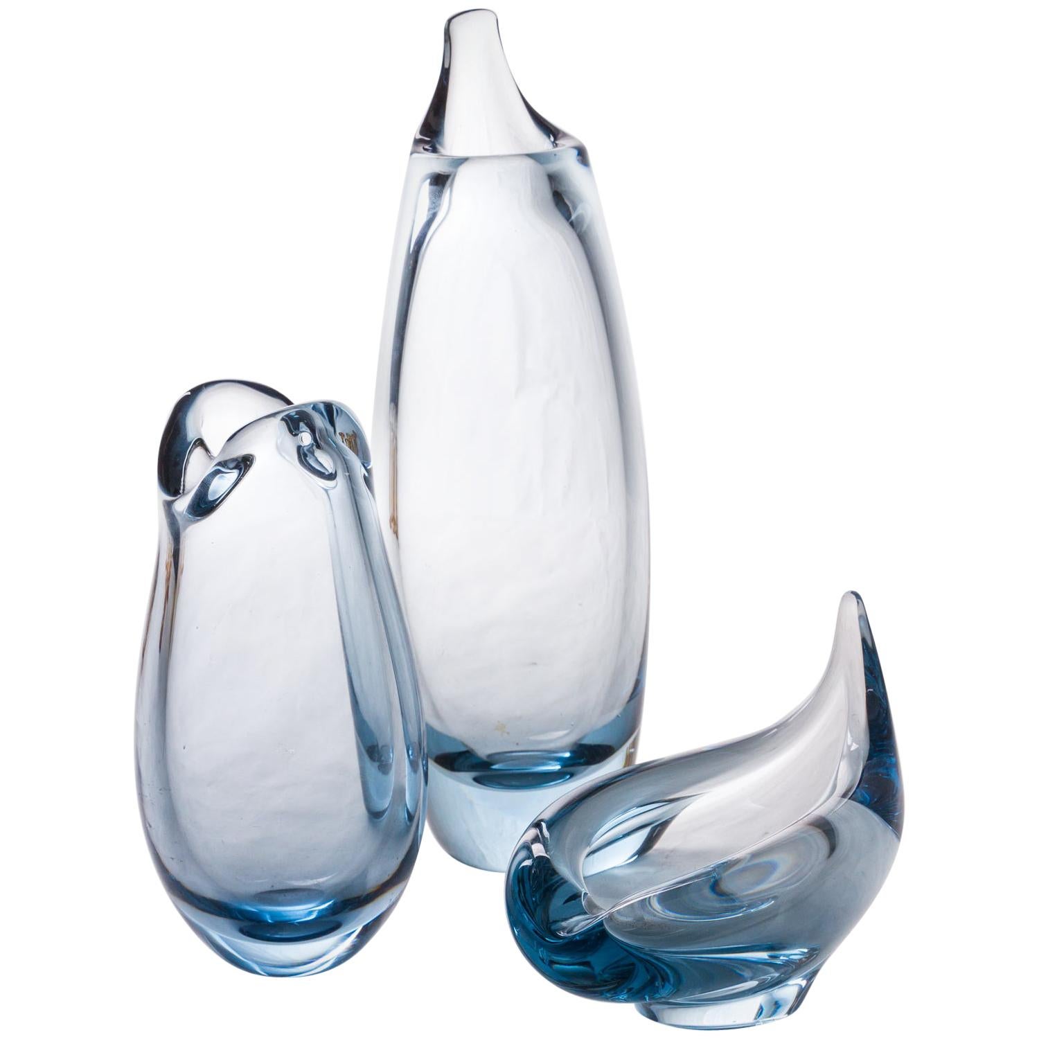 Holmegaard Glass Vases Composition, Denmark, 1970s For Sale