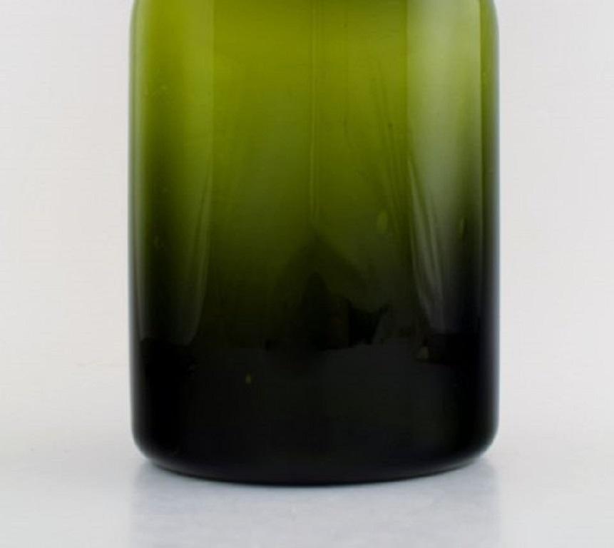 Scandinavian Modern Holmegaard Huge Vase/Bottle, Otto Brauer, Bottle Green
