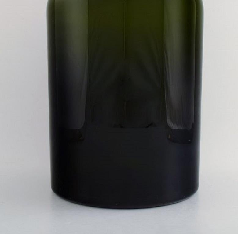 Scandinavian Modern Holmegaard Huge Vase or Bottle, Otto Brauer, Bottle Green