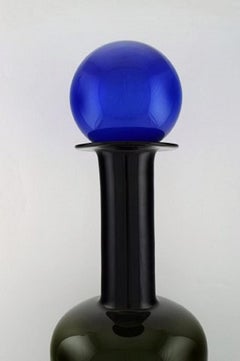 Holmegaard Huge Vase/Bottle with Lid in the Shape of a Ball, Otto Brauer