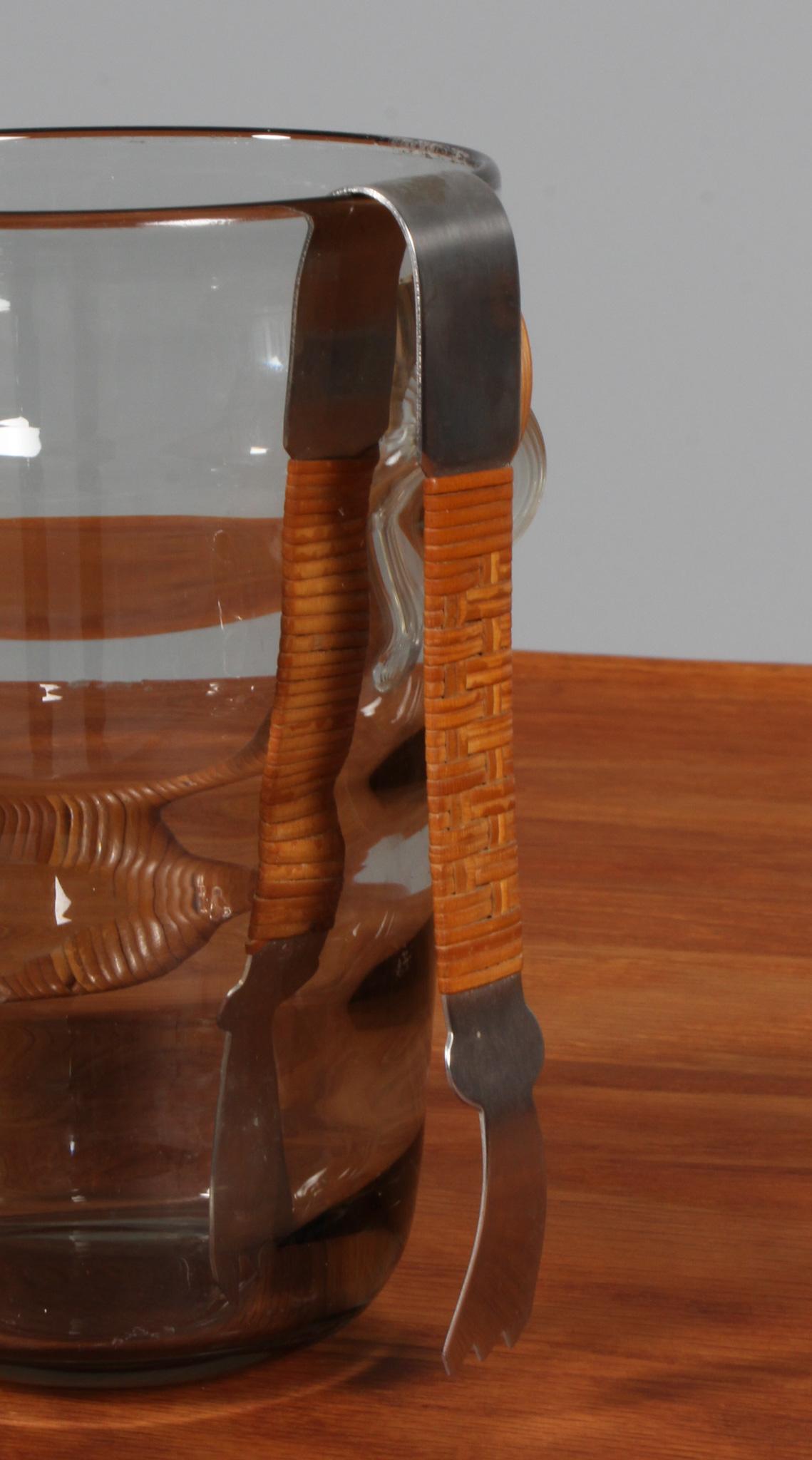 Cubitera Holmegaard, Vidrio y Caña, Años 60 Danés en venta