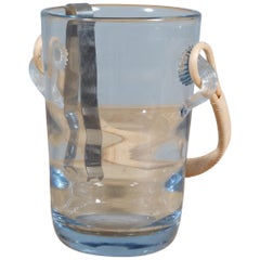 Holmegaard Ice Bucket, Glass & Cane, 1960s