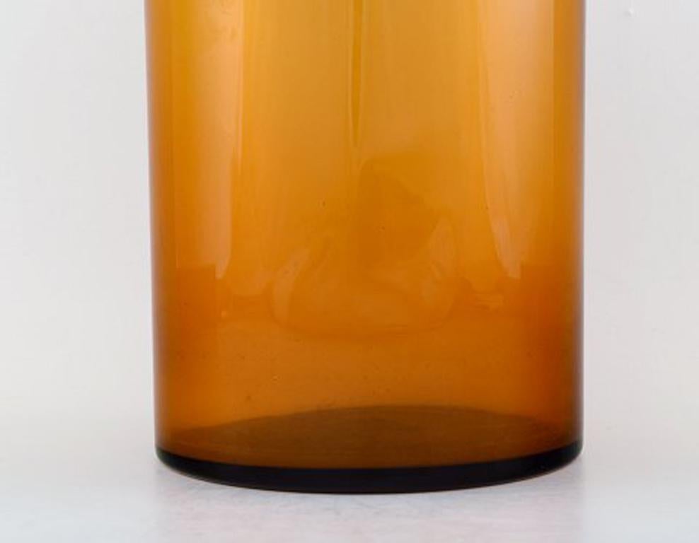 Scandinavian Modern Holmegaard Large Bottle, Otto Brauer, Bottle in Brown