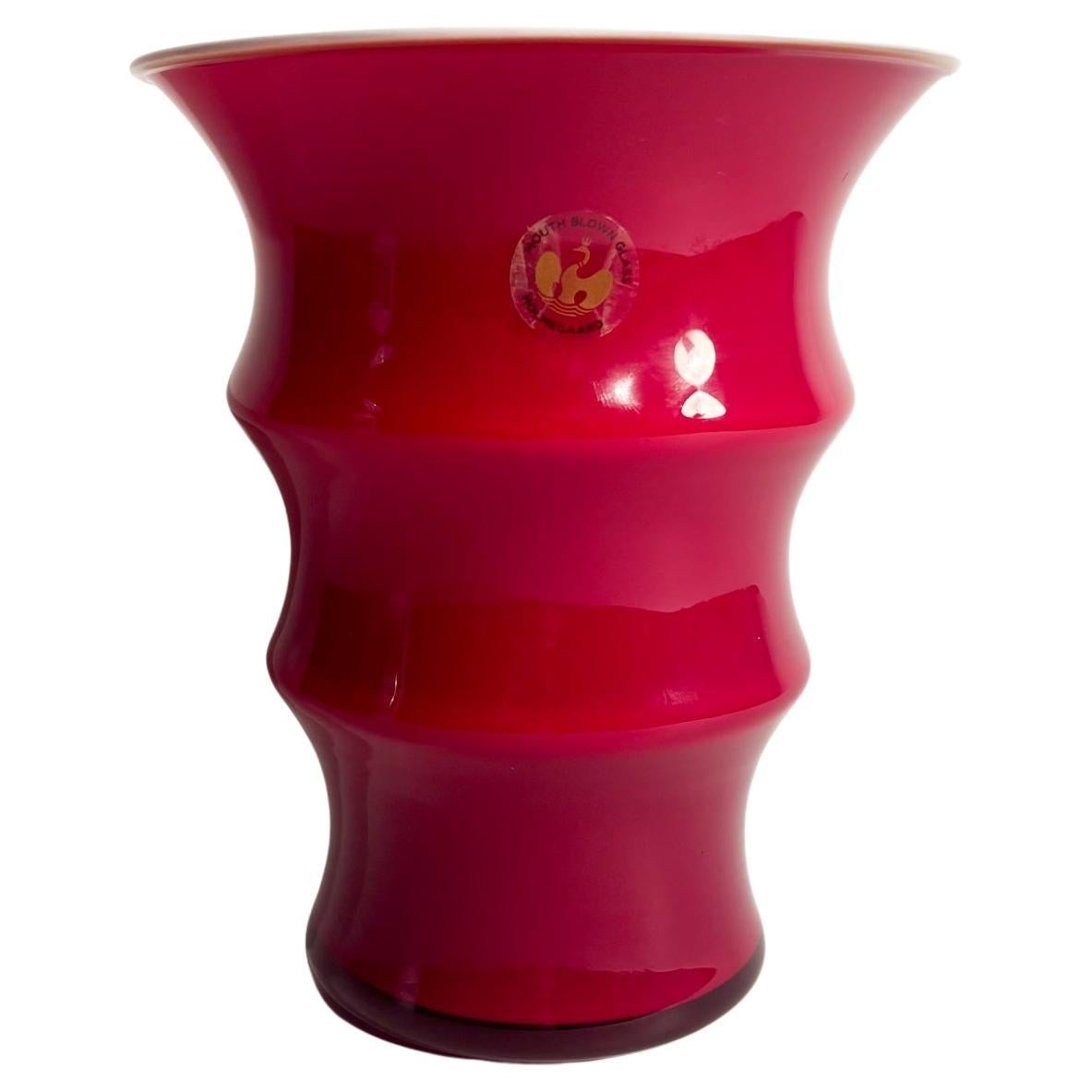 Holmegaard Opal Vase in Danish Red Glass 1990s