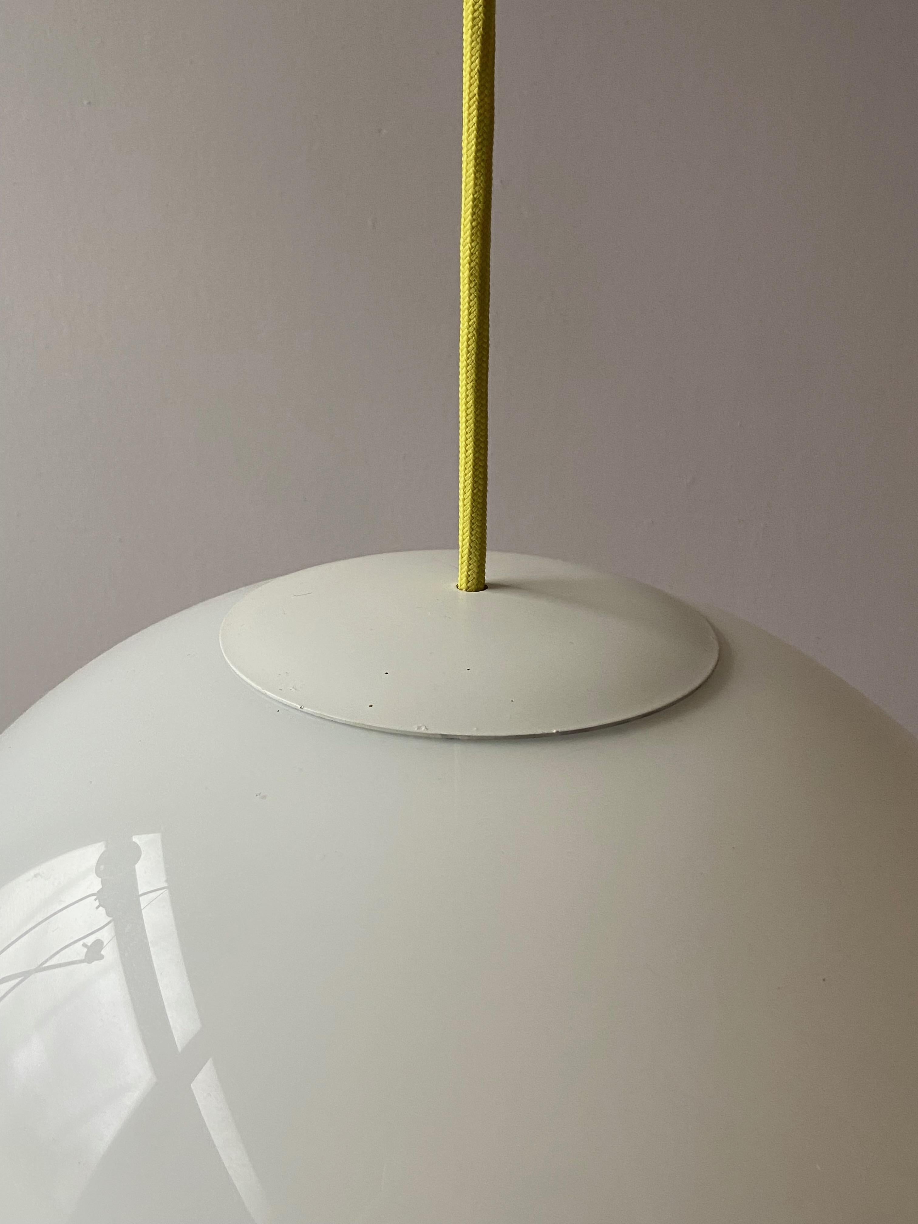 Mid-Century Modern Holmegaard Opaline Glass Pendant Lamp Large Sunset by Per Lütken, 1980s