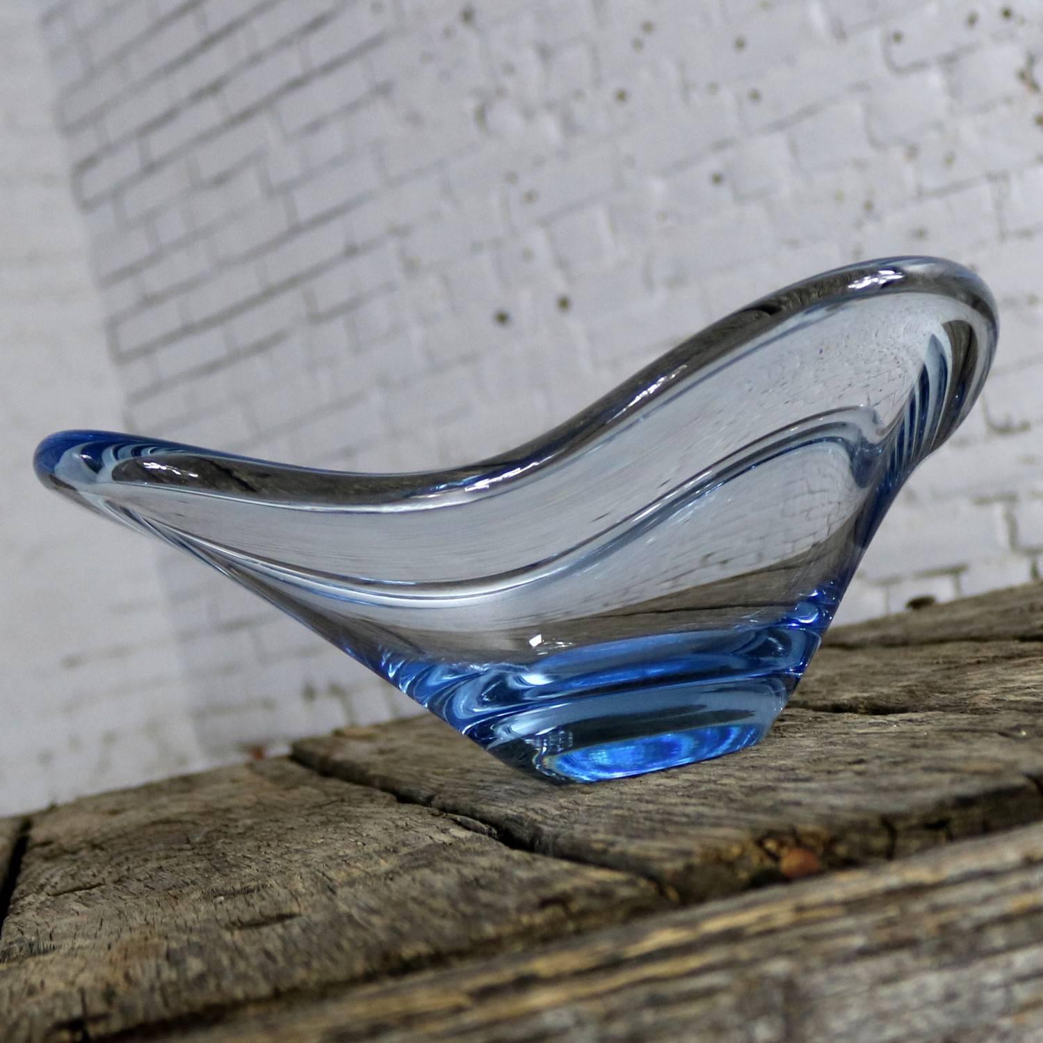 Holmegaard Per Lutken Fionia Centrepiece Bowl in Blue Mid-Century Modern 1