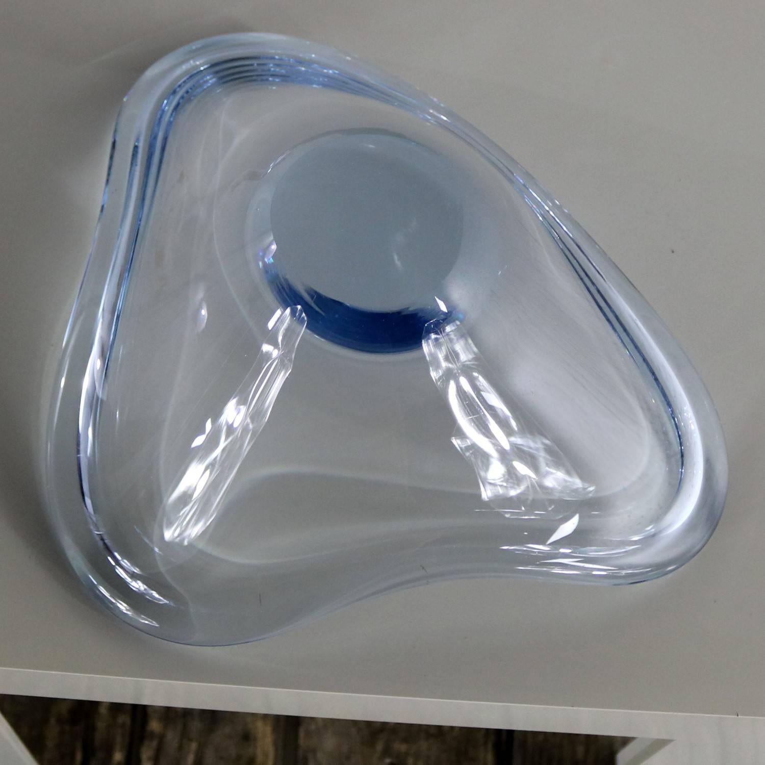 Holmegaard Per Lutken Fionia Centrepiece Bowl in Blue Mid-Century Modern 3