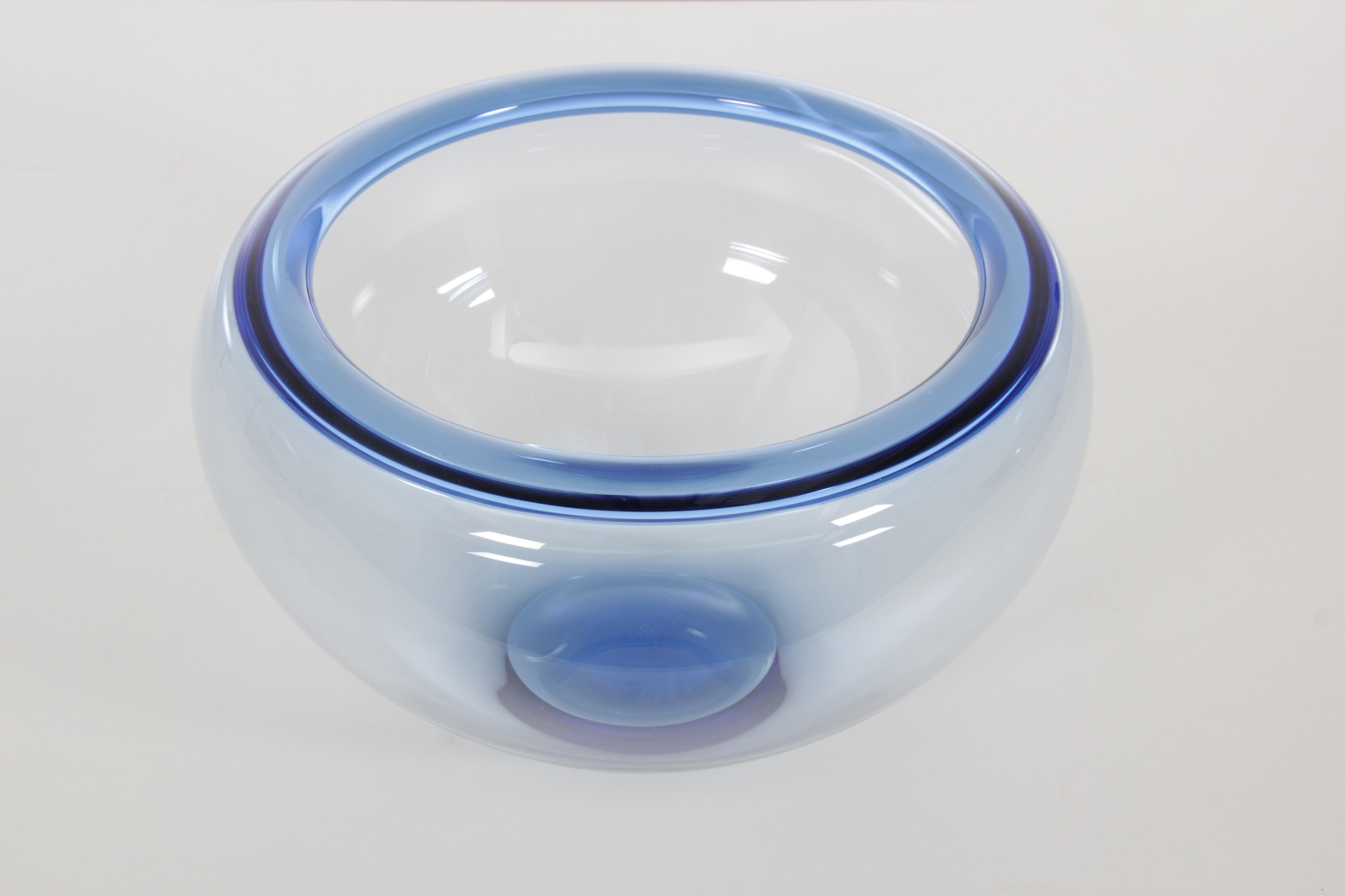 Glass Holmegaard Provence Blue Bowl, New Production For Sale