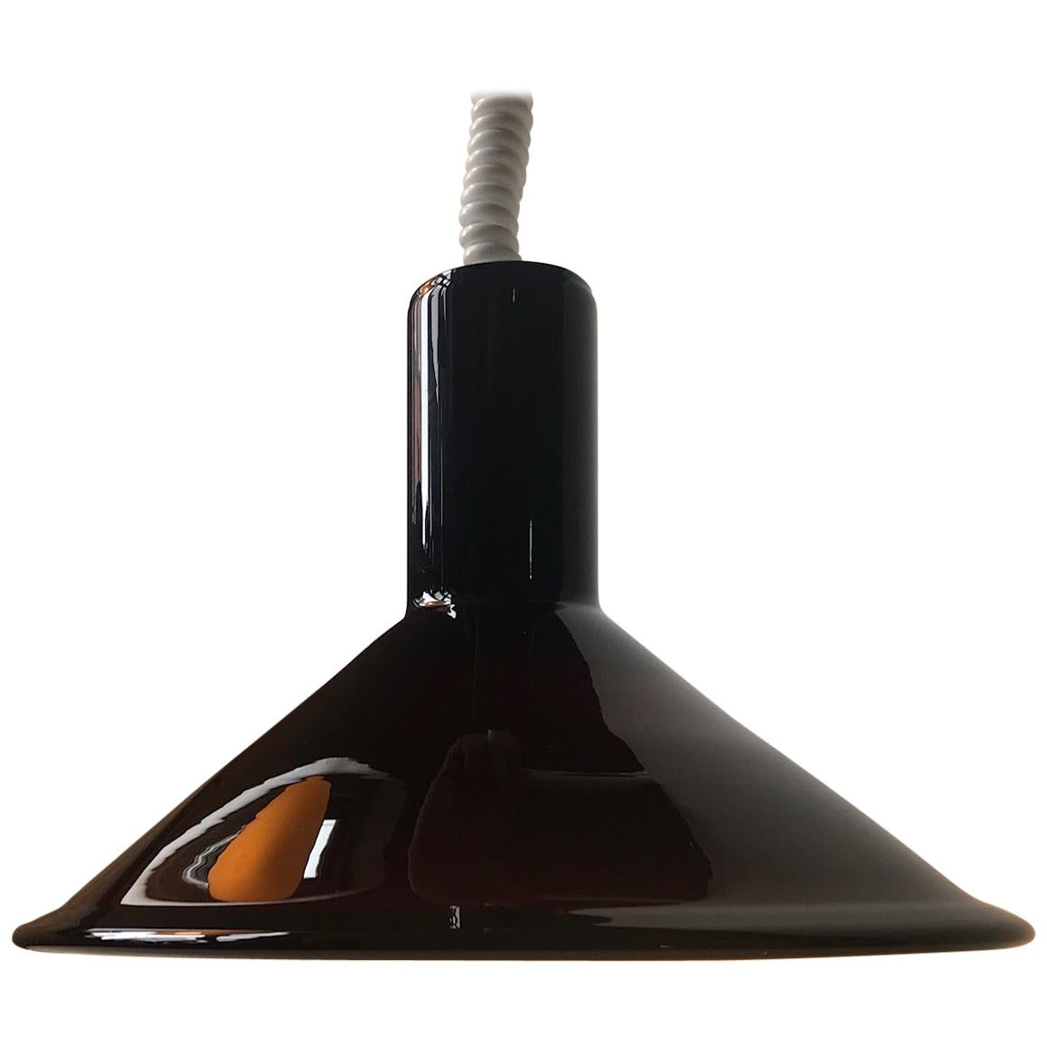 Holmegaard P&T Pendant Light in Aubergine Glass by Michael Bang, 1970s