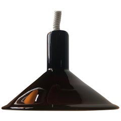 Holmegaard P&T Pendant Light in Aubergine Glass by Michael Bang, 1970s