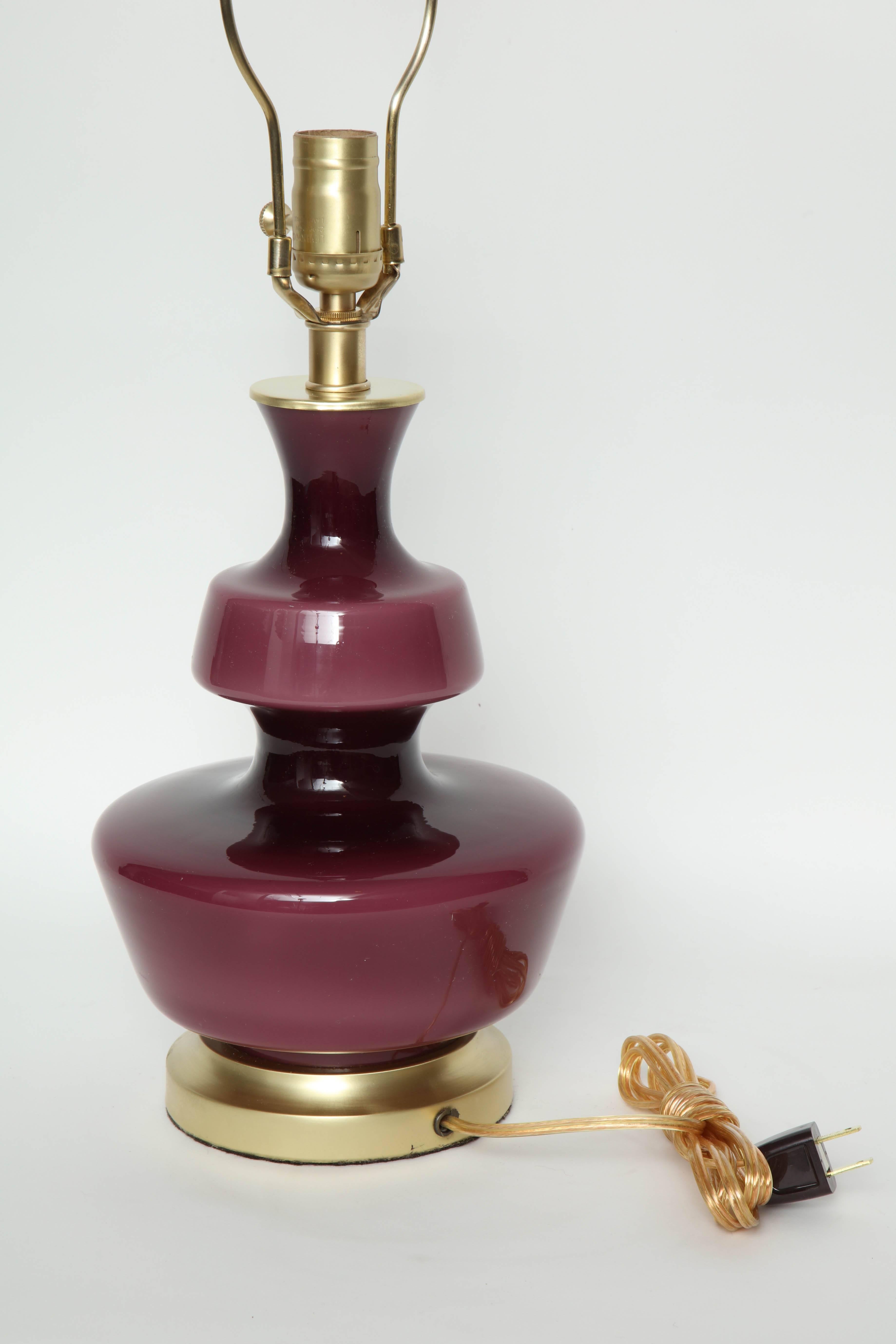 20th Century Holmegaard Raspberry Glass Lamps