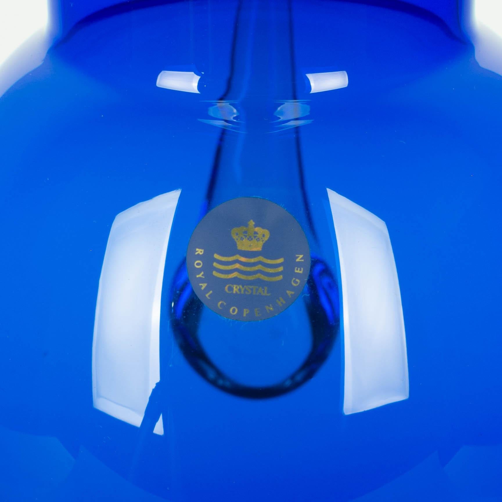 Holmegaard Royal Copenhagen Cobalt Blue Glass Pitcher For Sale 4
