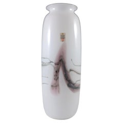Holmegaard "Sakura" Jarrón de cristal blanco de 10" de Michael Bang