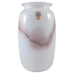 Holmegaard 'Sakura' White Glass 6" Vase by Michael Bang