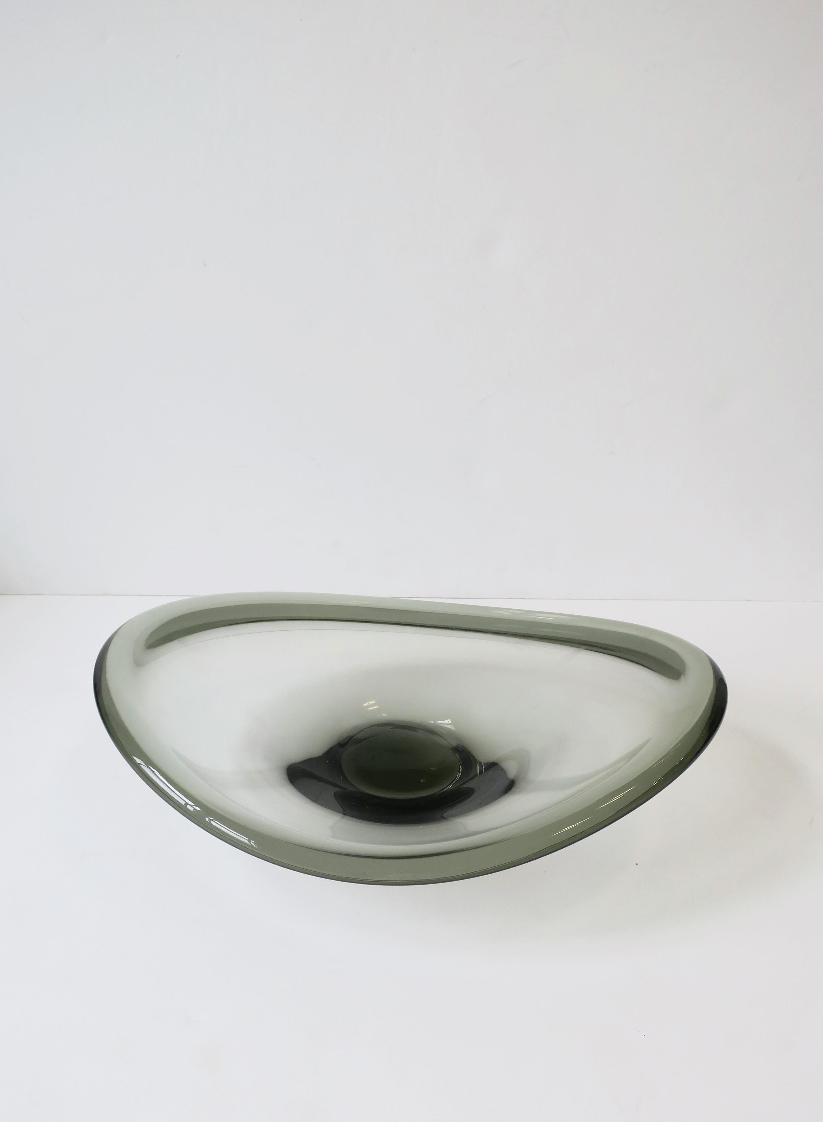 Mid-20th Century Holmegaard Scandinavian Modern Grey Art Glass Bowl or Centerpiece, circa 1960s