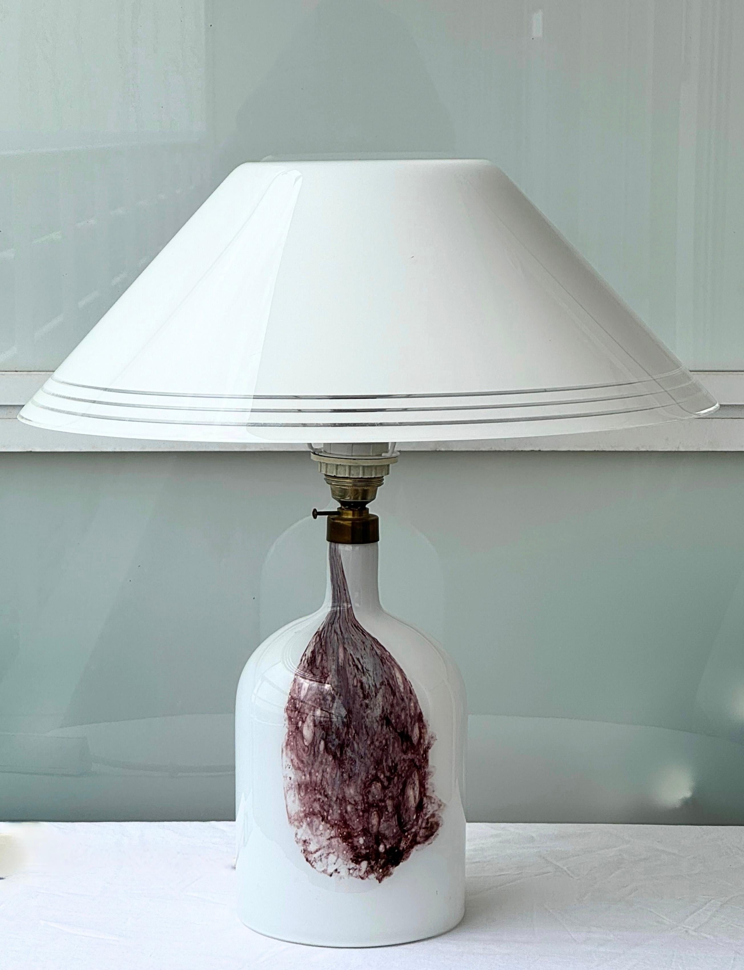 Holmegaard: 2er-Set Glas-Tischlampen mit Acrylschirmen von Michael Bang im Angebot 5