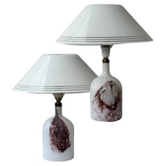 Set di 2 lampade da tavolo in vetro con paralumi in acrilico Holmegaard di Michael Bang