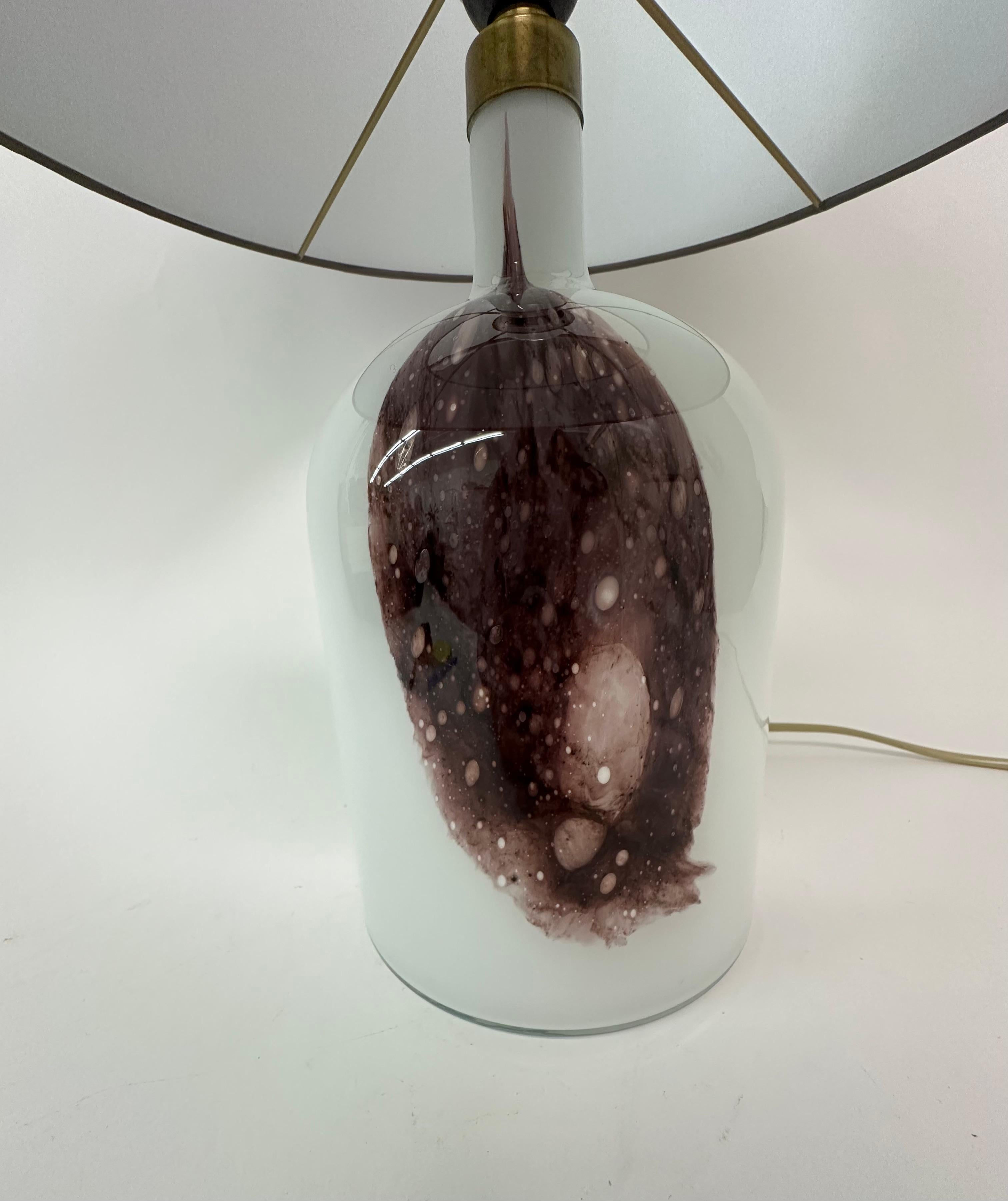 Fin du 20e siècle Lampe de table en verre Holmegaard Symmetrisk par Michael Bang , 1970's Danemark en vente