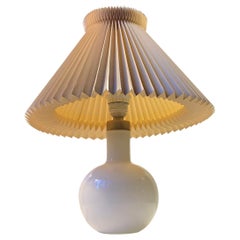 Vintage Holmegaard Table Lamp in White Opaline Glass, Denmark, 1970s