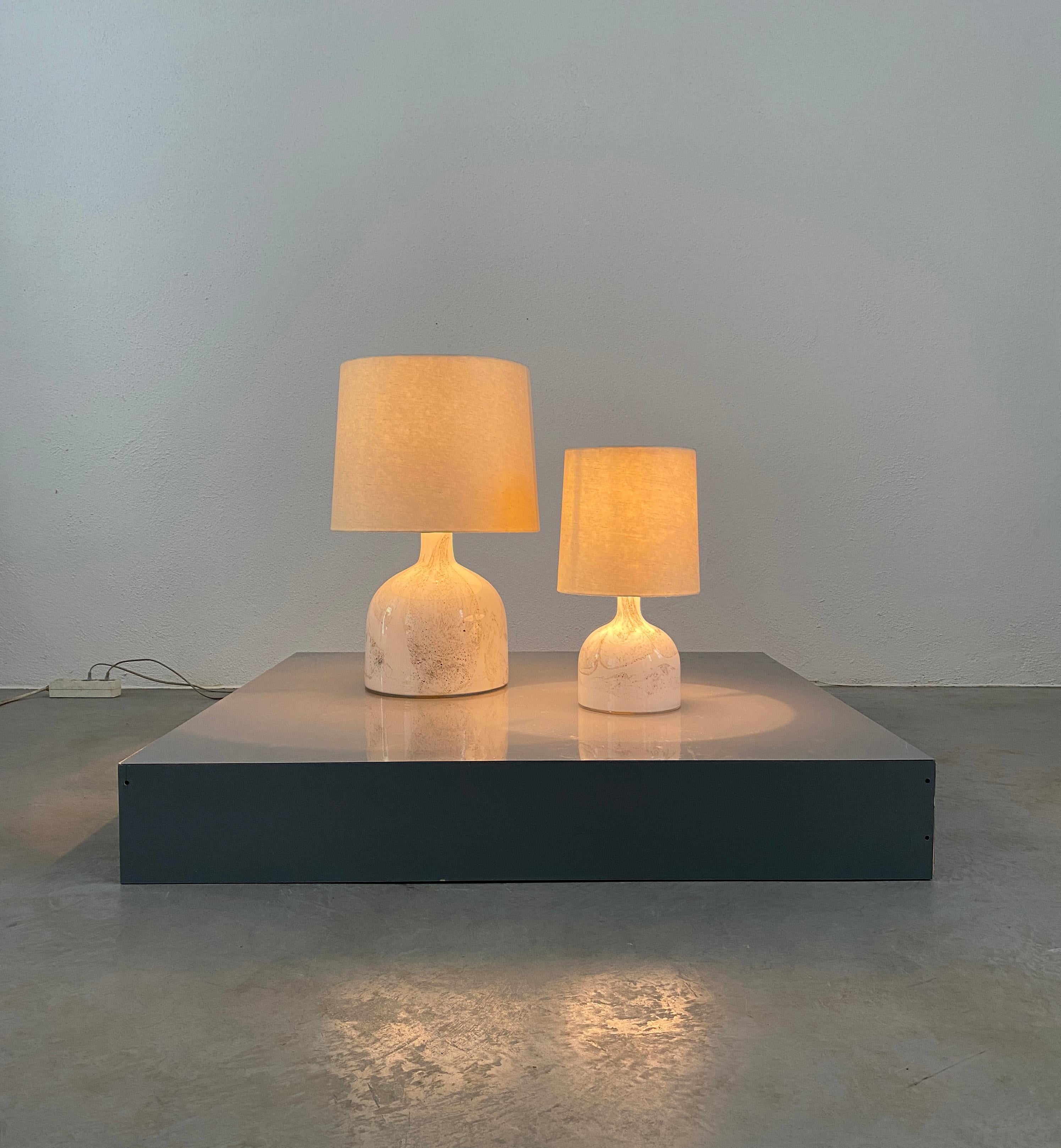 Mid-Century moderno Lampade da tavolo Holmegaard Vetro di Michael Bang Danimarca, circa 1980 in vendita
