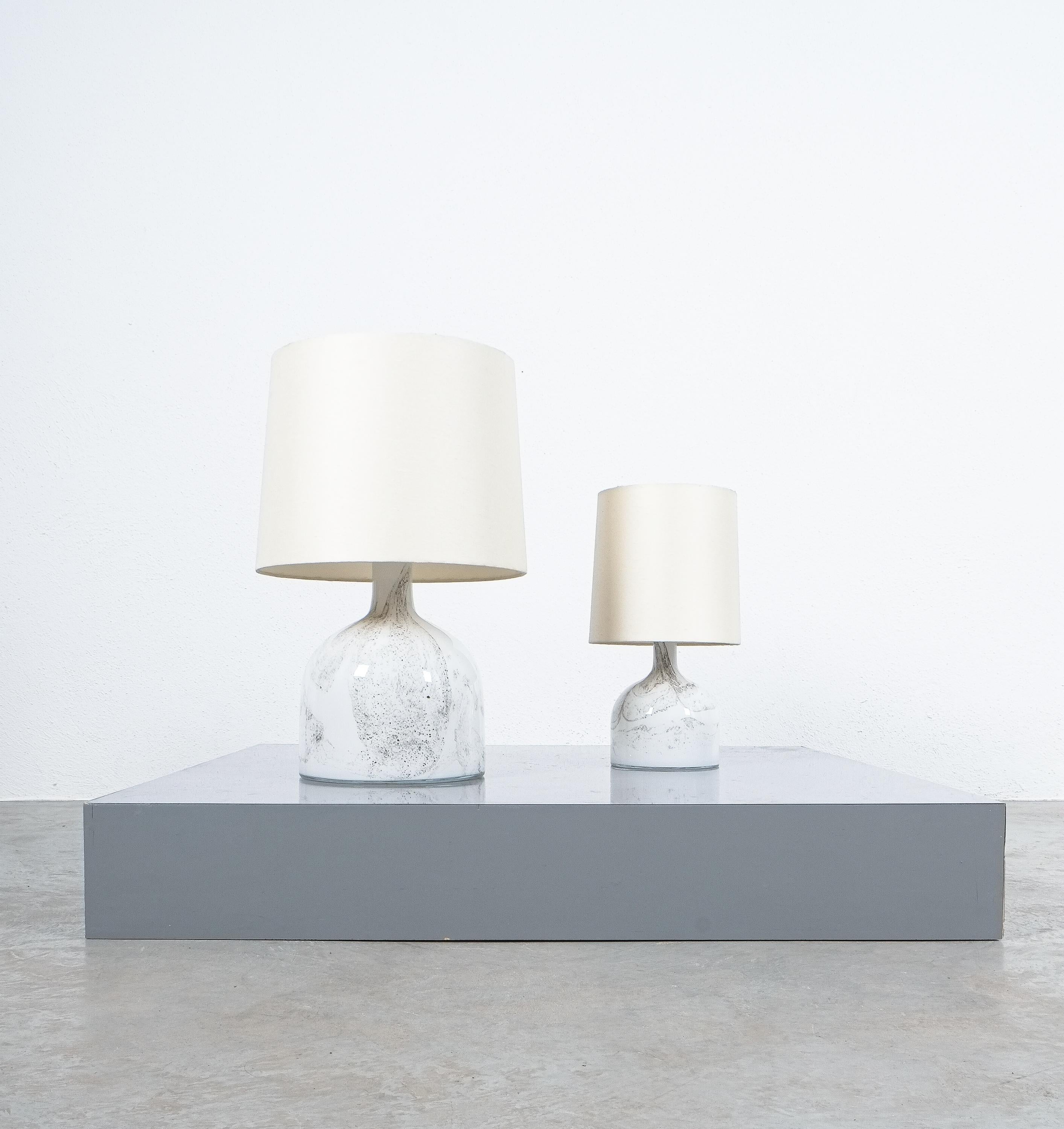 Late 20th Century Holmegaard Table Lamps Glass by Michael Bang Denmark, circa 1980 For Sale