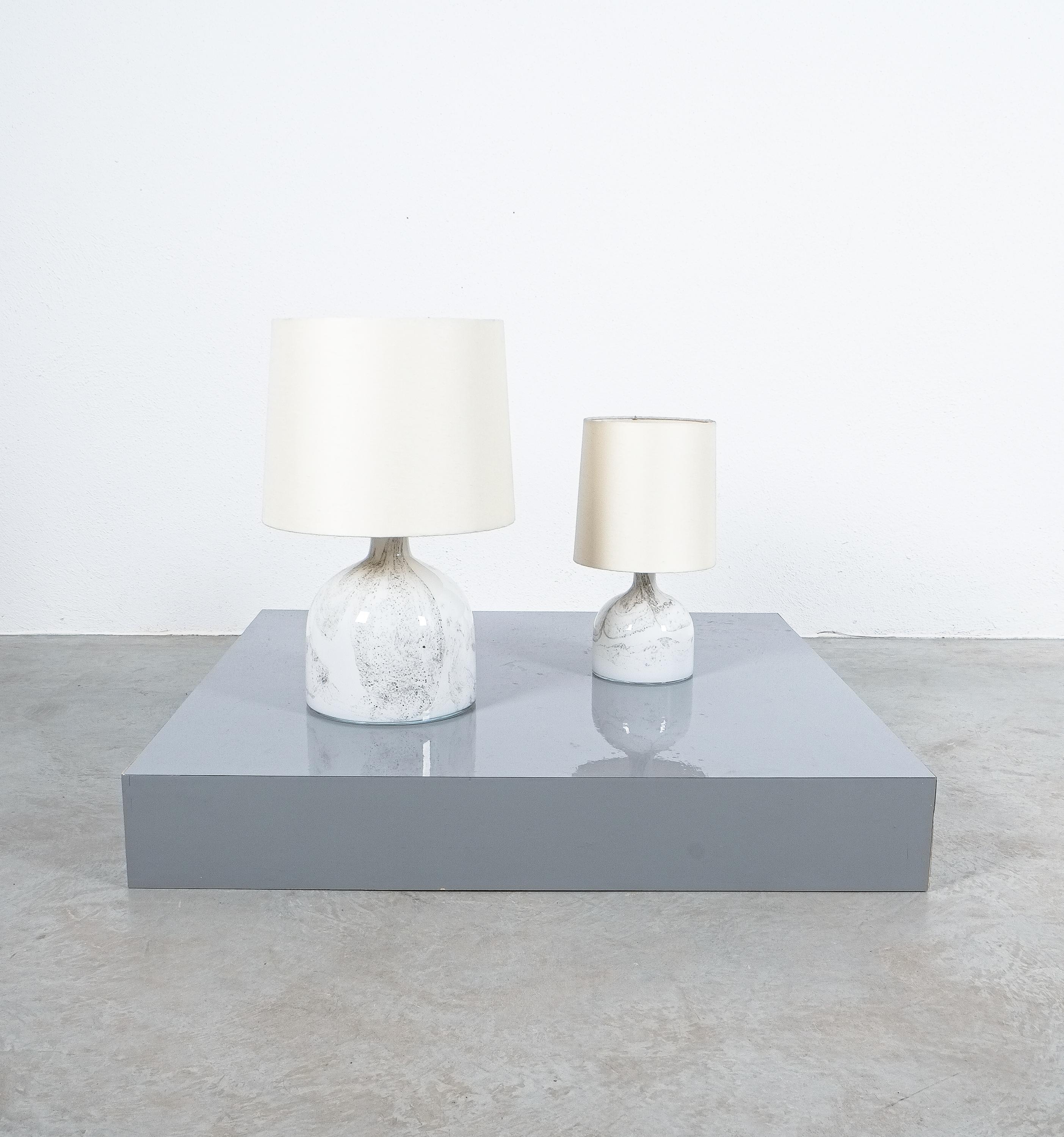 Holmegaard Table Lamps Glass by Michael Bang Denmark, circa 1980 For Sale 1