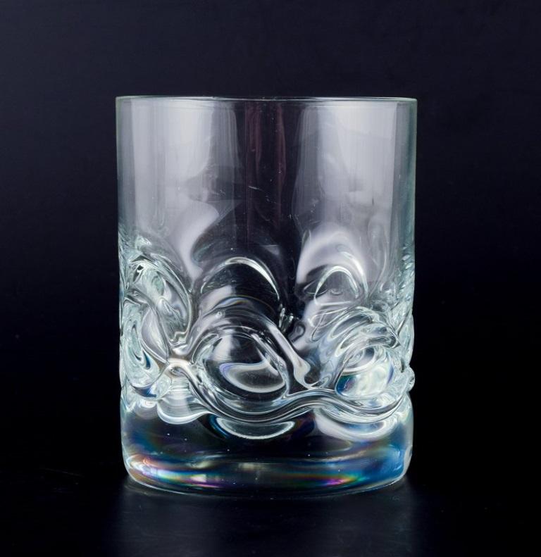 Holmegaard, dos vasos de whisky en vidrio artístico transparente. Danés en venta