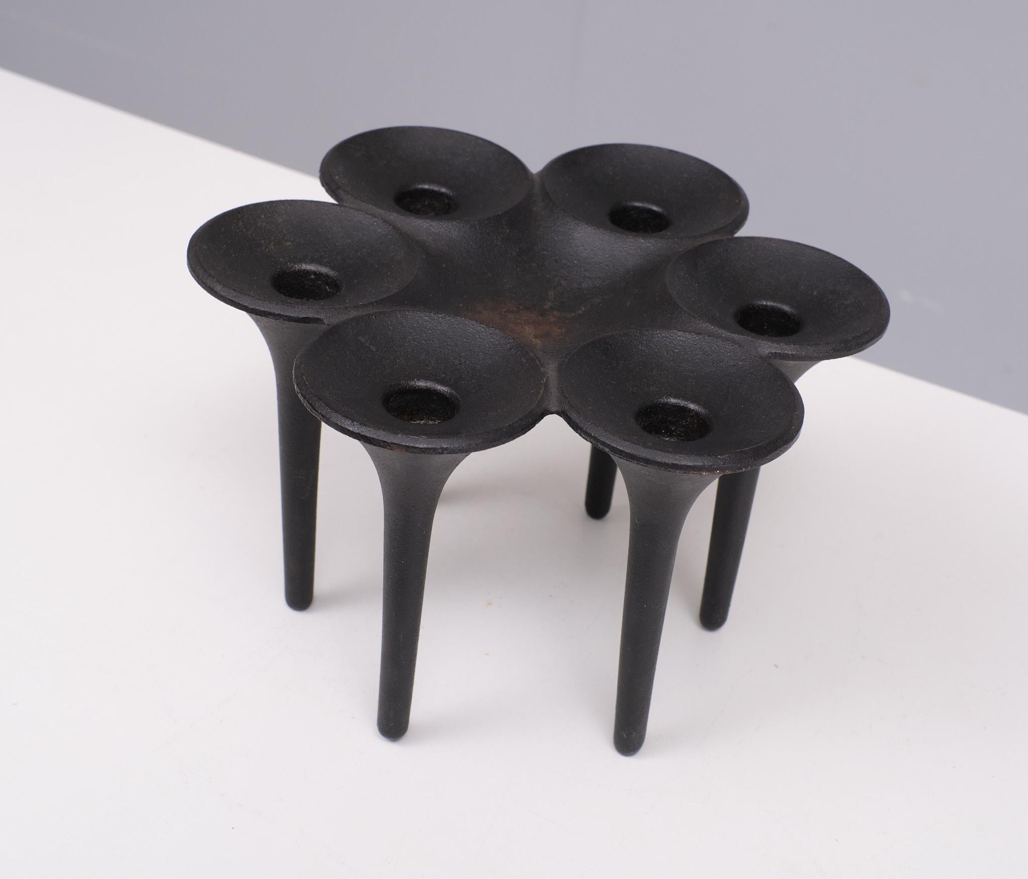 Mid-20th Century HOLMGREN ILLUMS BOLIGHUS.  cast Iron candle holder 1960s Denmark  For Sale