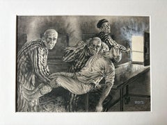 Holocaust Prison Camp Scene by Charles Burki, 1965 – Powerful War Illustration
