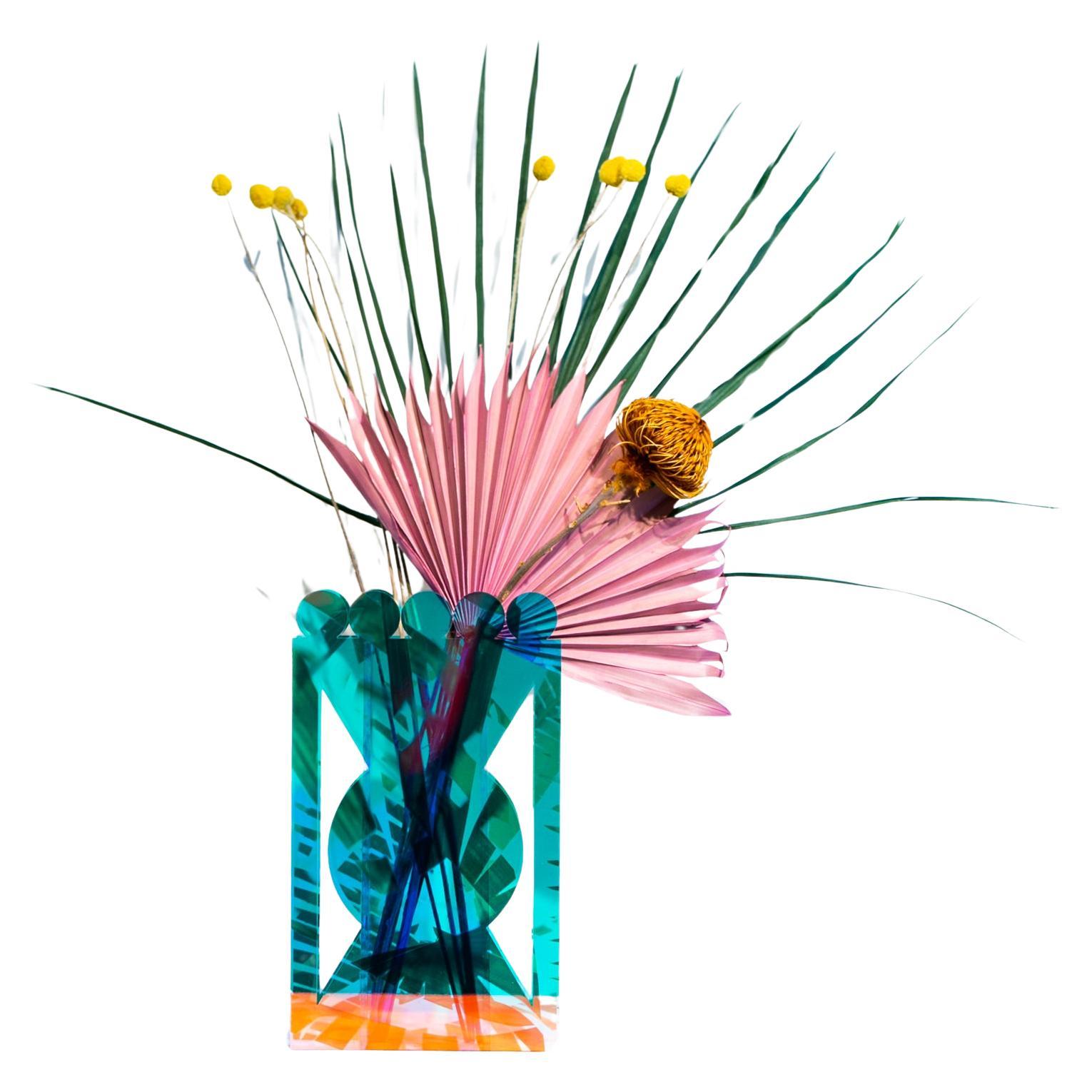 Holographic, UV printed Geometric vase For Sale