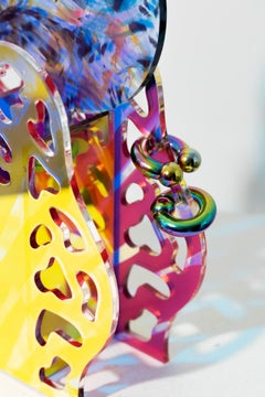 Holographic, UV printed organic shaped vase