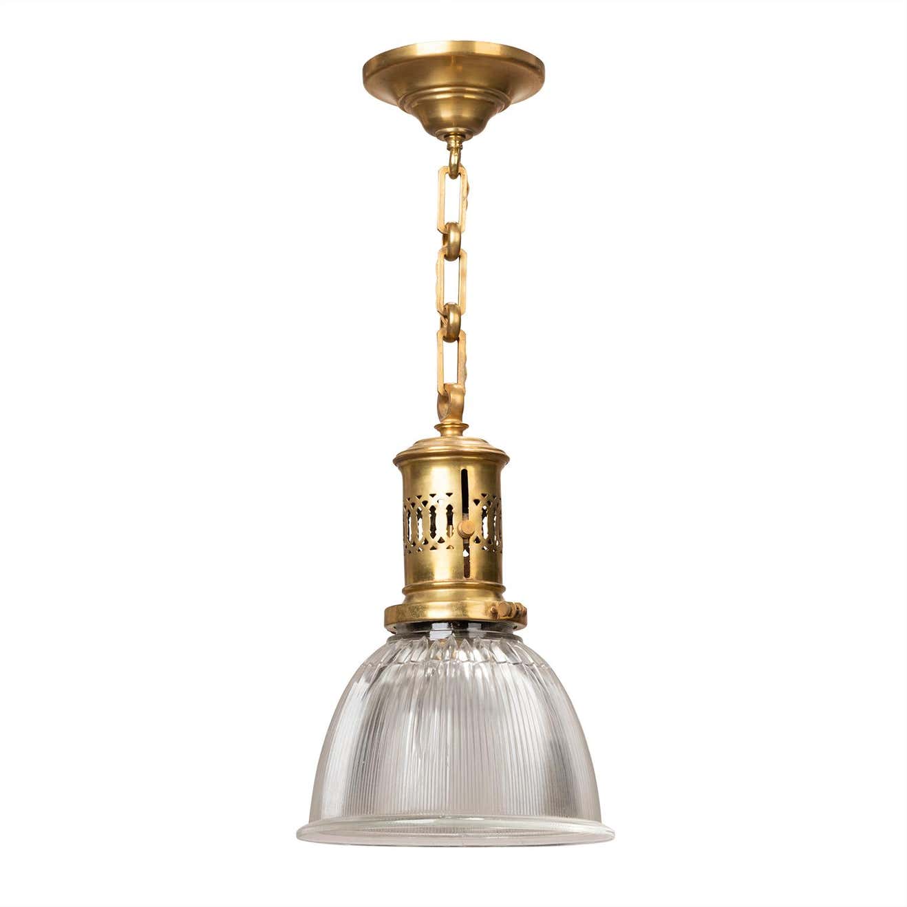 Holophane Brass Pendant, circa 1920 For Sale at 1stDibs