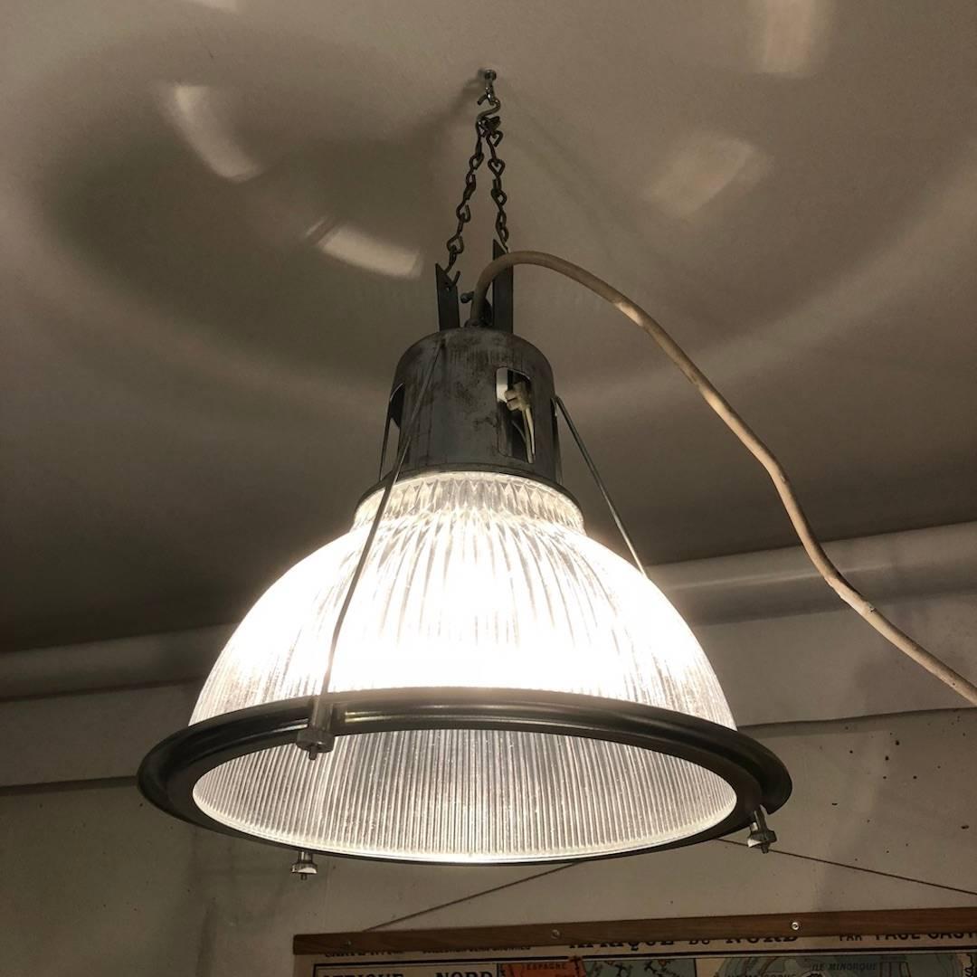 Galvanized Holophane Ceiling Lights 'Six', Versatile Lights with an Industrial Origin For Sale